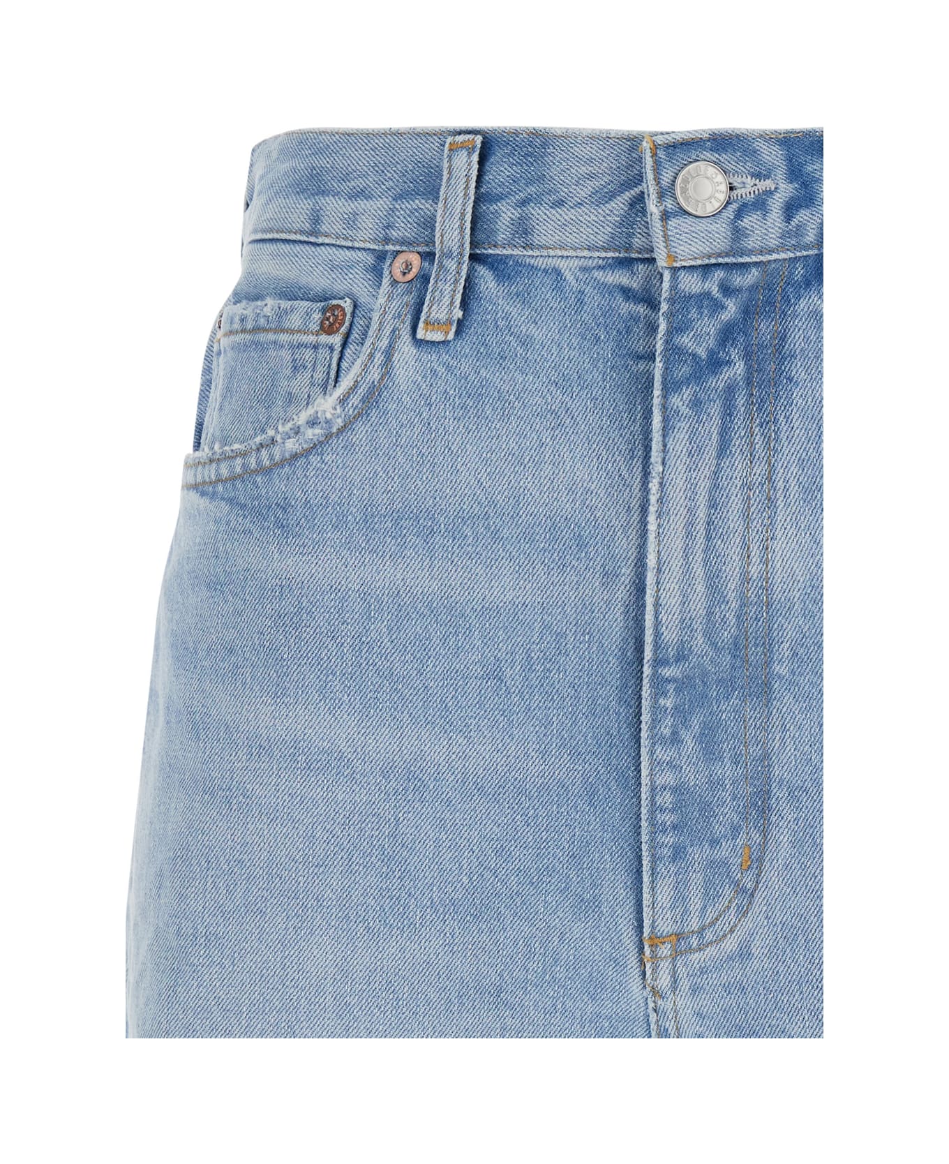 AGOLDE Light Blue Jeans Shorts In Denim Woman - Light blue