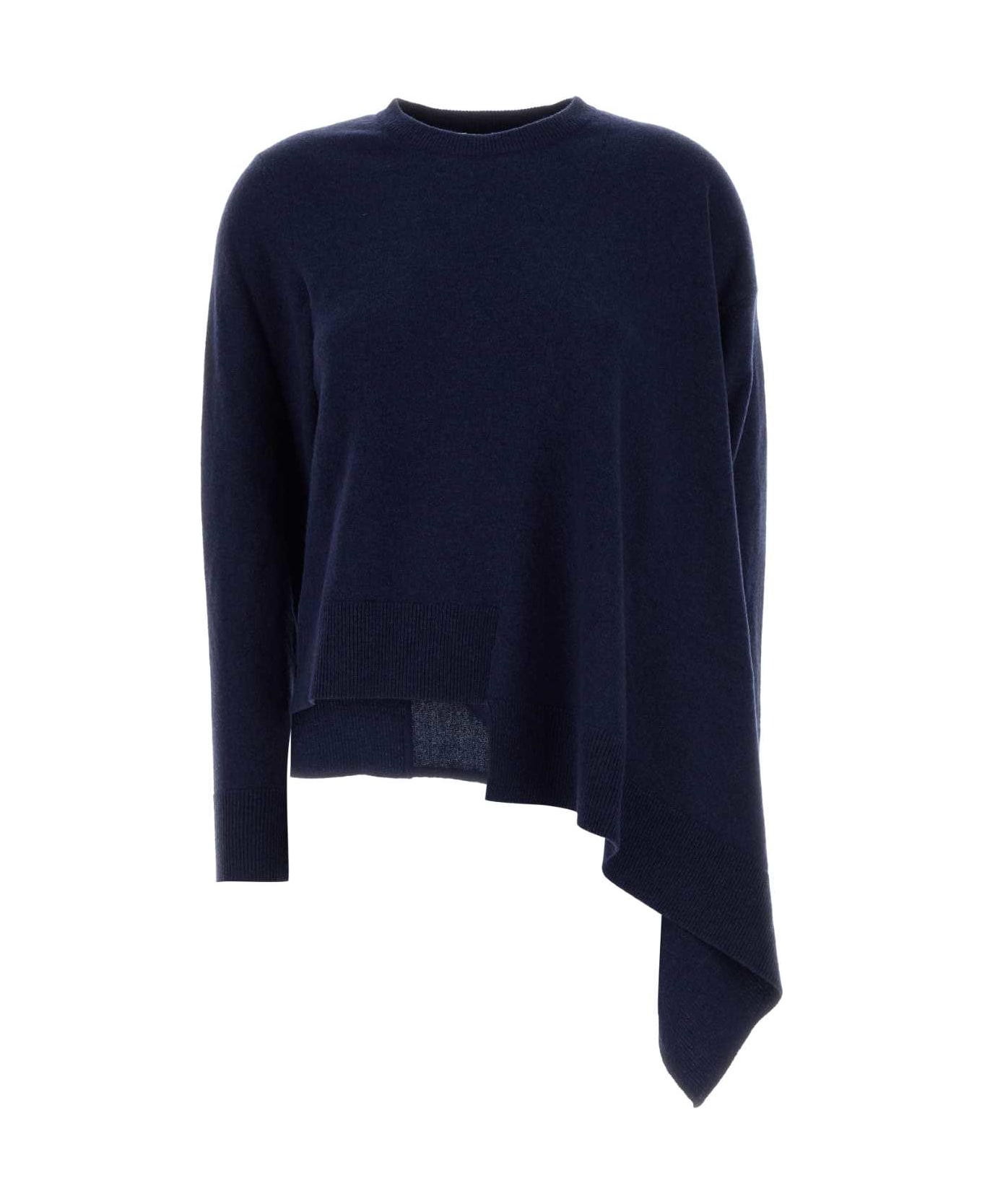 Alexander McQueen Asymmet Crew Neck Jumper - Blue