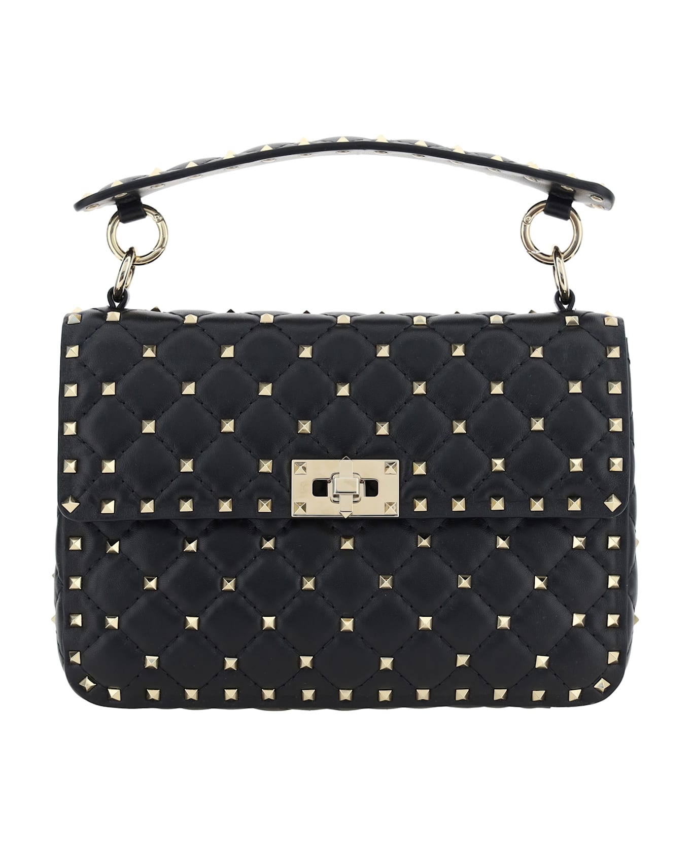 Valentino Garavani Rockstud Spike Medium Shoulder Bag - Black