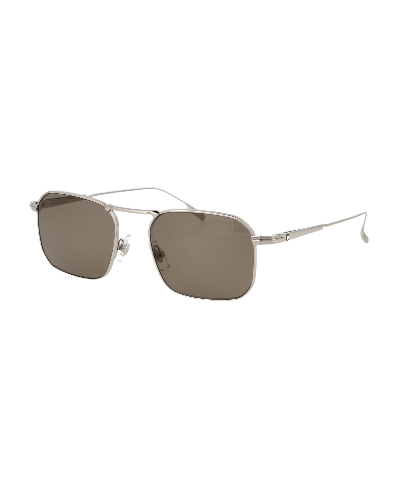 Montblanc Mb0218s Sunglasses - 003 SILVER SILVER BROWN