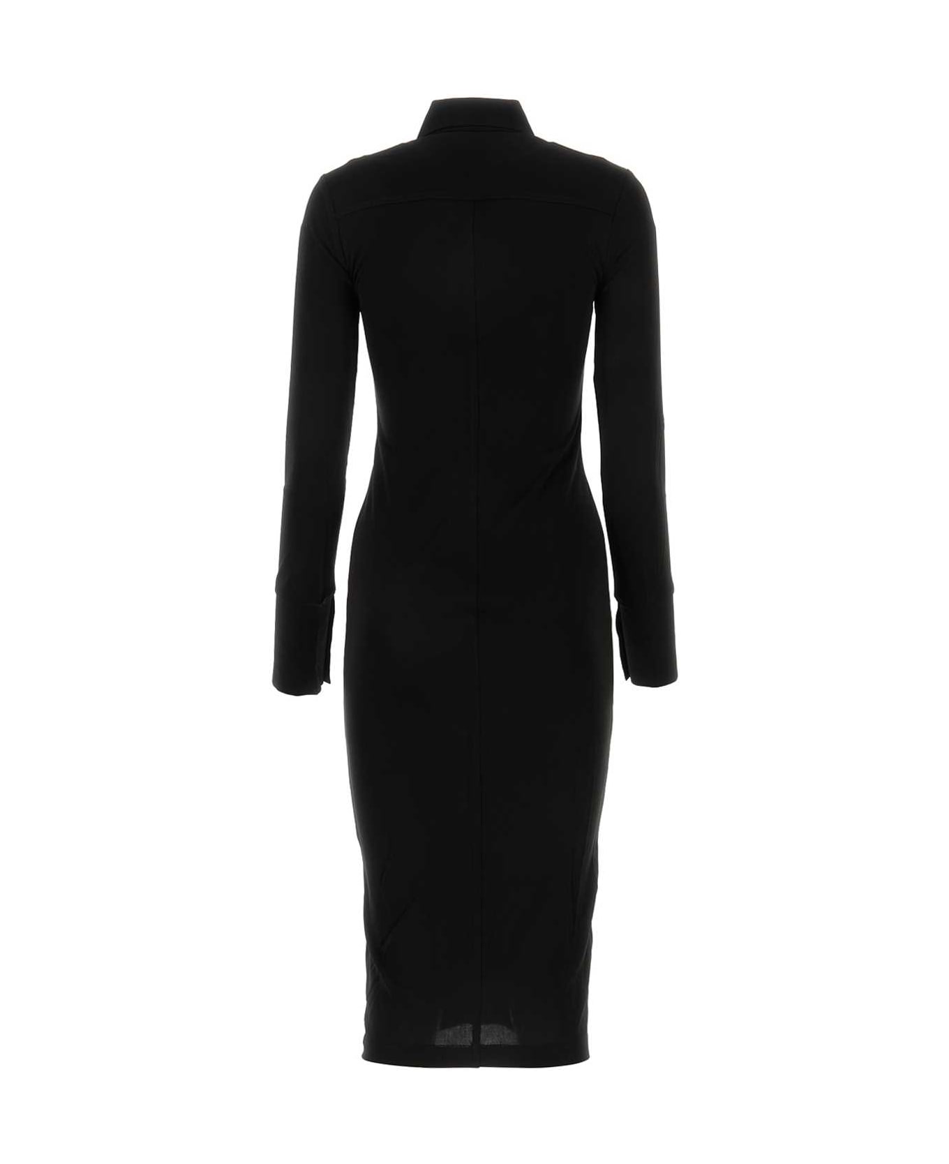 Helmut Lang Black Viscose Shirt Dress - BLACK