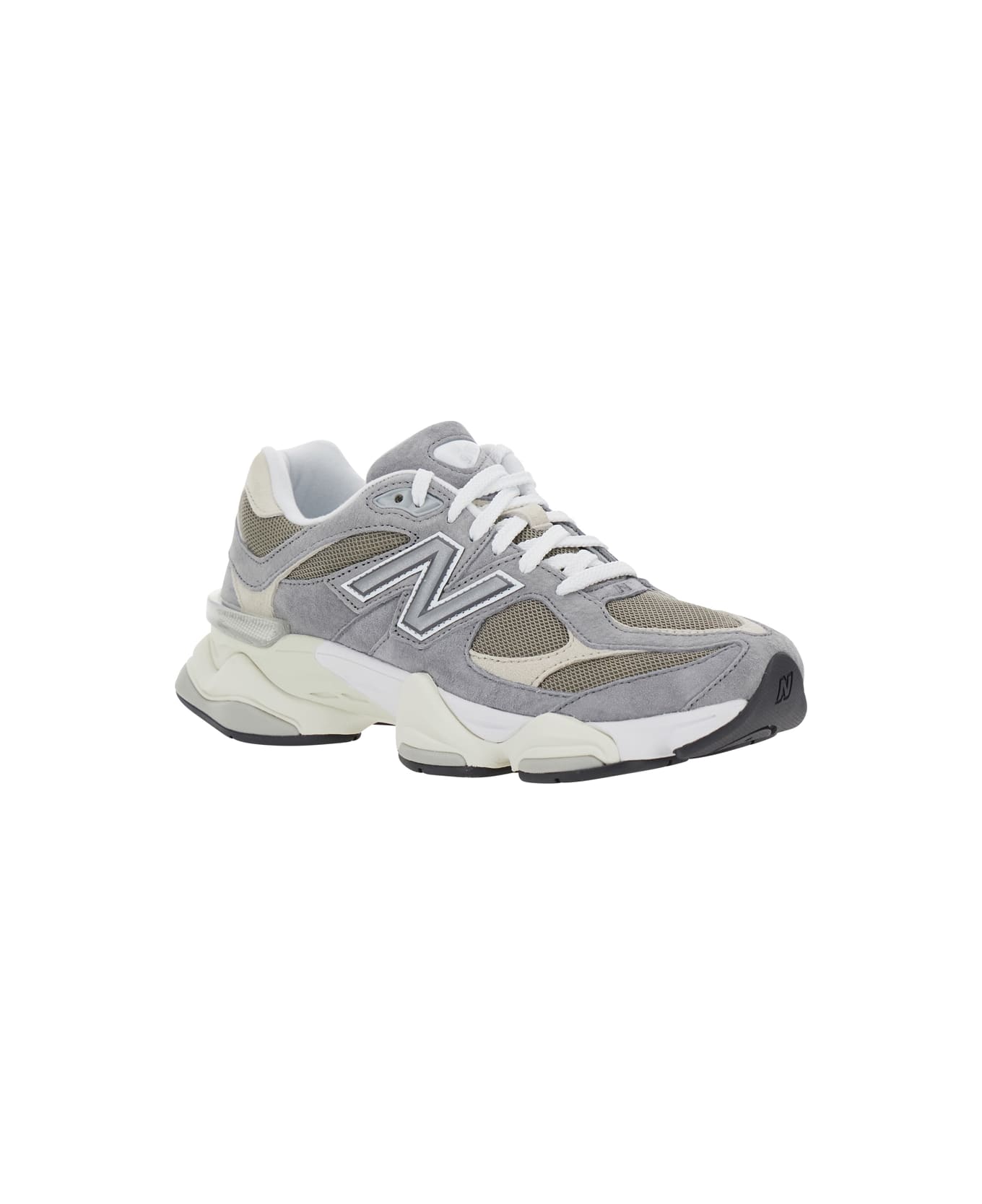 New Balance 
9060
 Grey Sneaker With Side Logo And Chunky Sole In Suede Unisex - Grey
