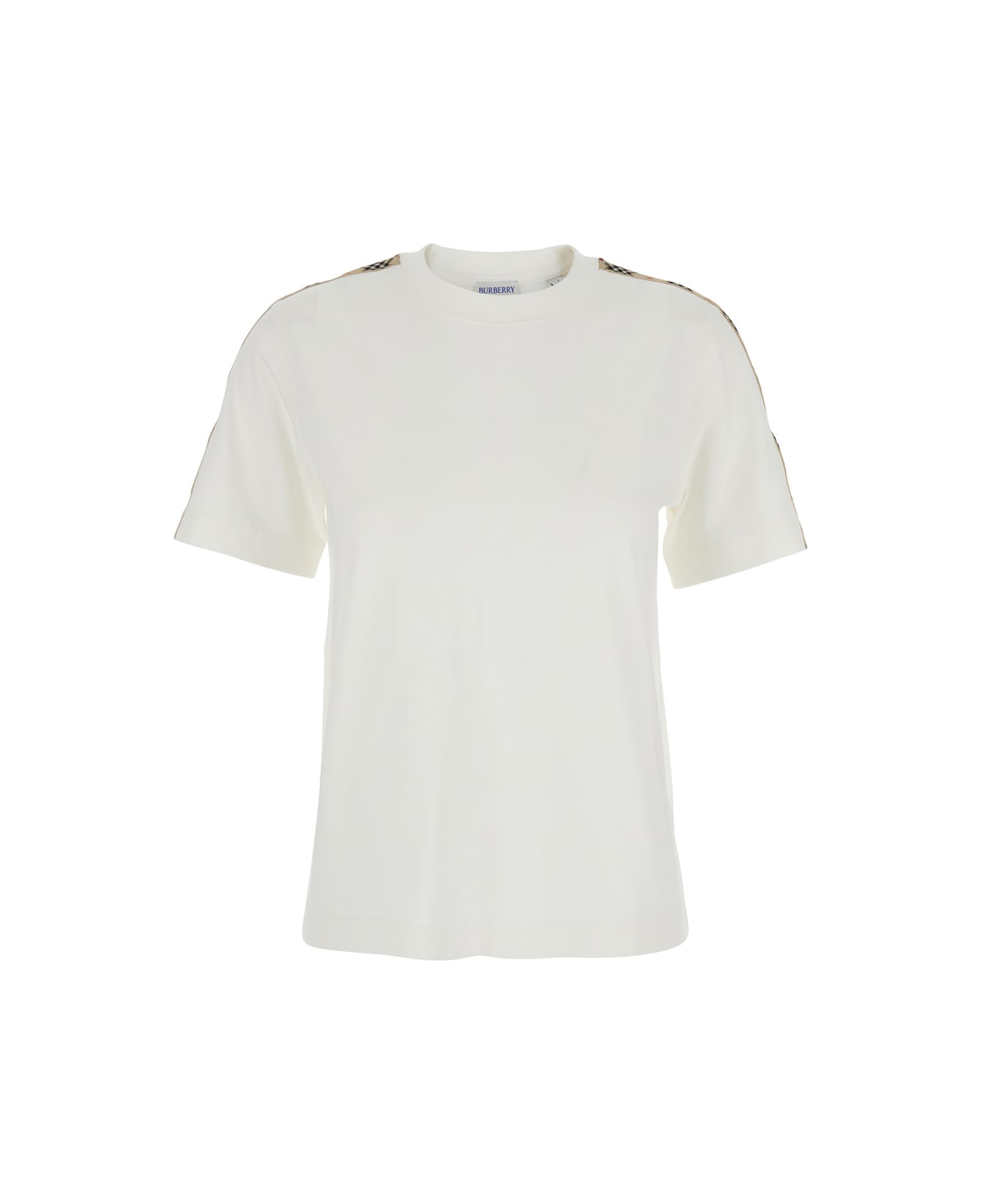 Burberry White Cotton T-shirt - CHALK