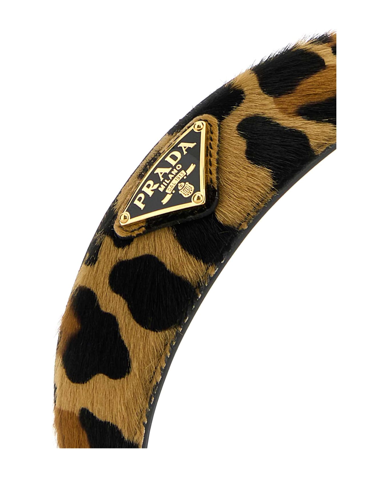 Prada Printed Calf Hair Hairband - MIELE