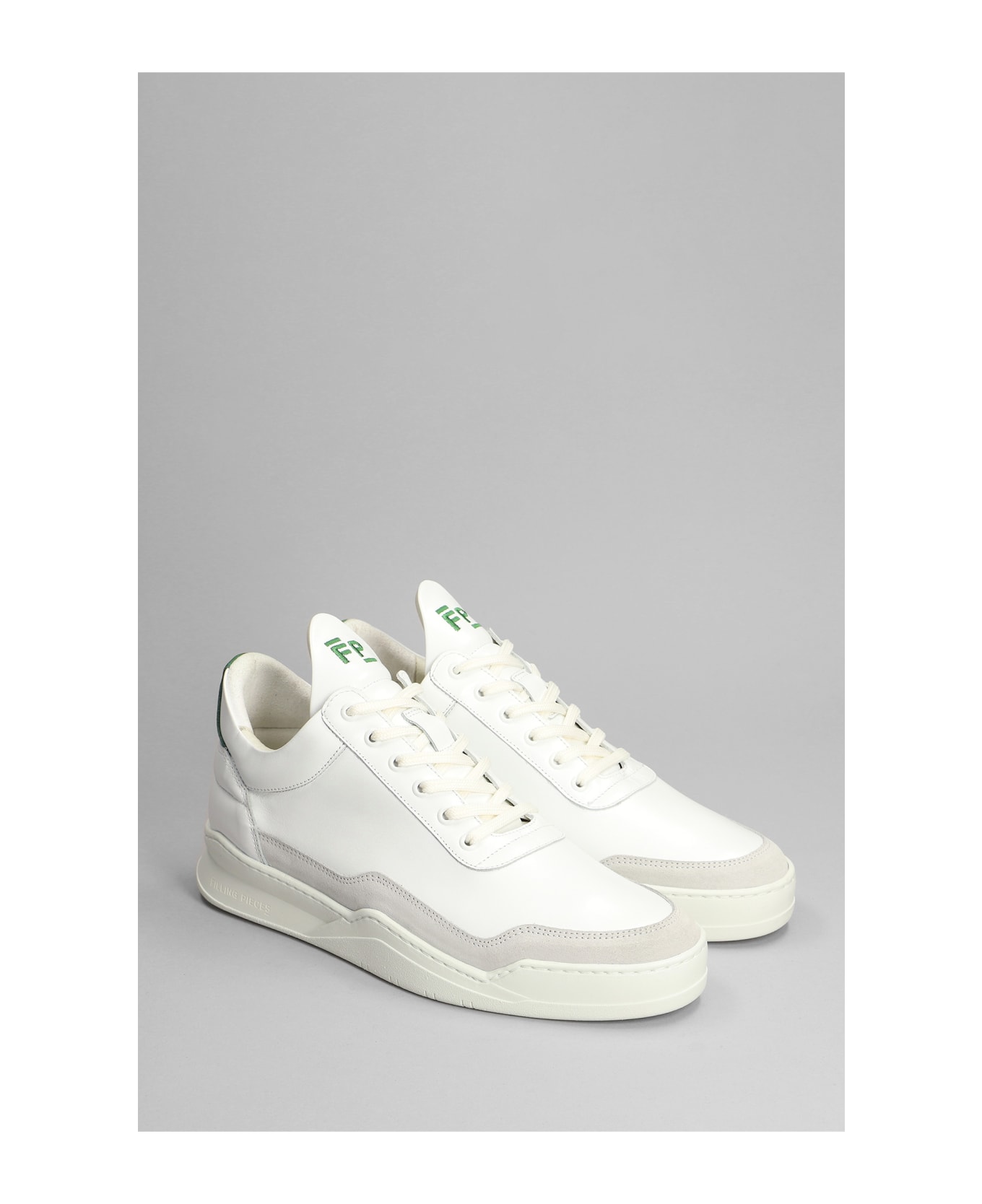 Filling Pieces Sneakers In White Suede And Leather - White