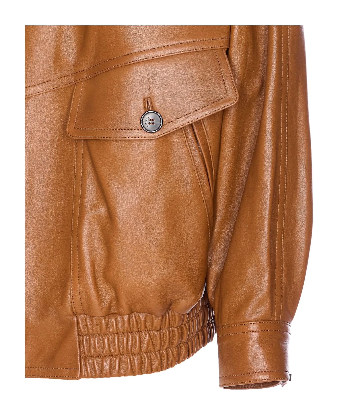 Saint Laurent Leather Jacket - Brown