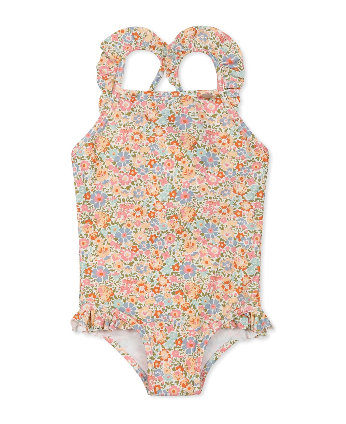 Bonpoint Multicolor Swimsuit For Baby Girl With Floral Print - Multicolor