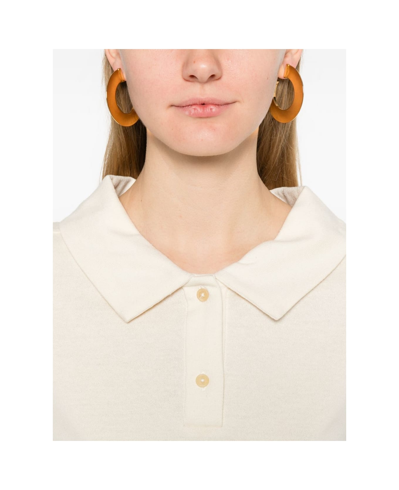 Khaite Jasna Silk Polo Shirt - Beige