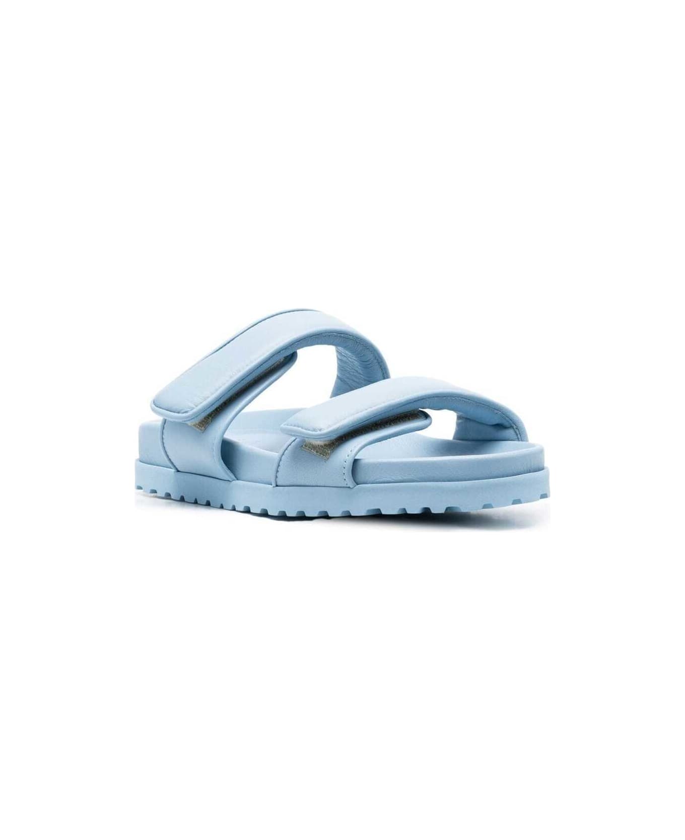 GIA BORGHINI Light-blue Strap Fastening Sandals In Leather Woman - Light blue