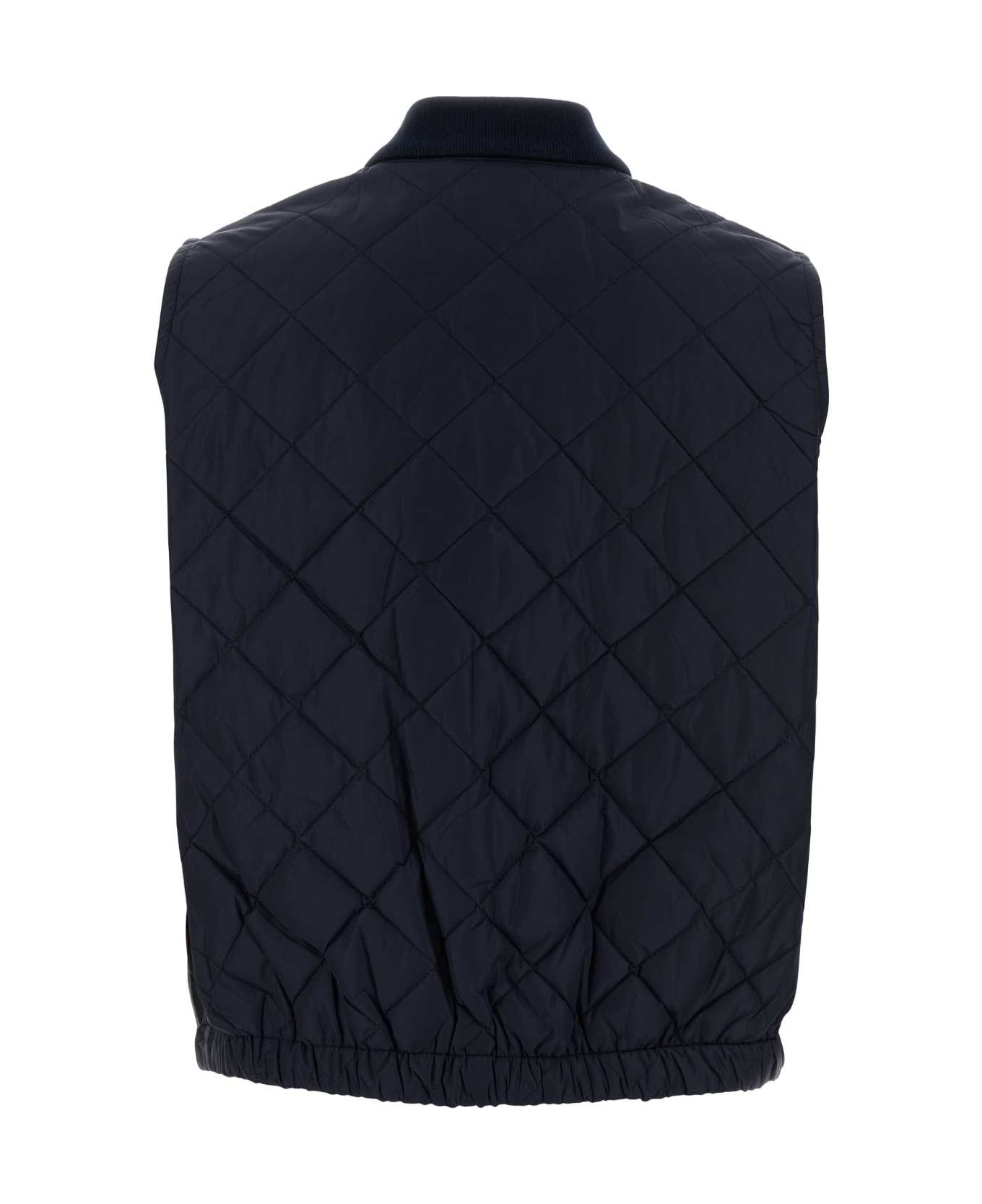 Prada Navy Blue Re-nylon Sleeveless Jacket - ROYAL