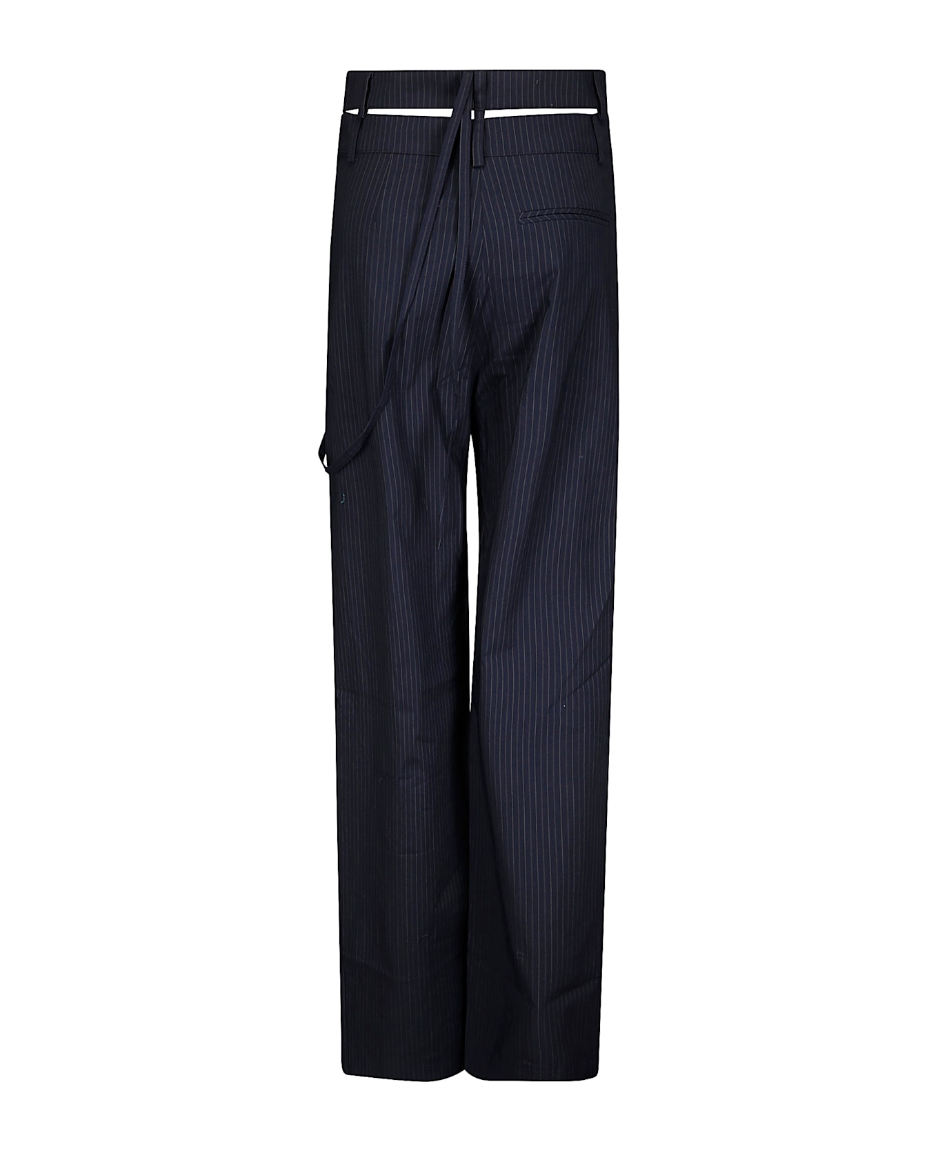 Ottolinger Signature Wrap Suit Pants - Navy Striped