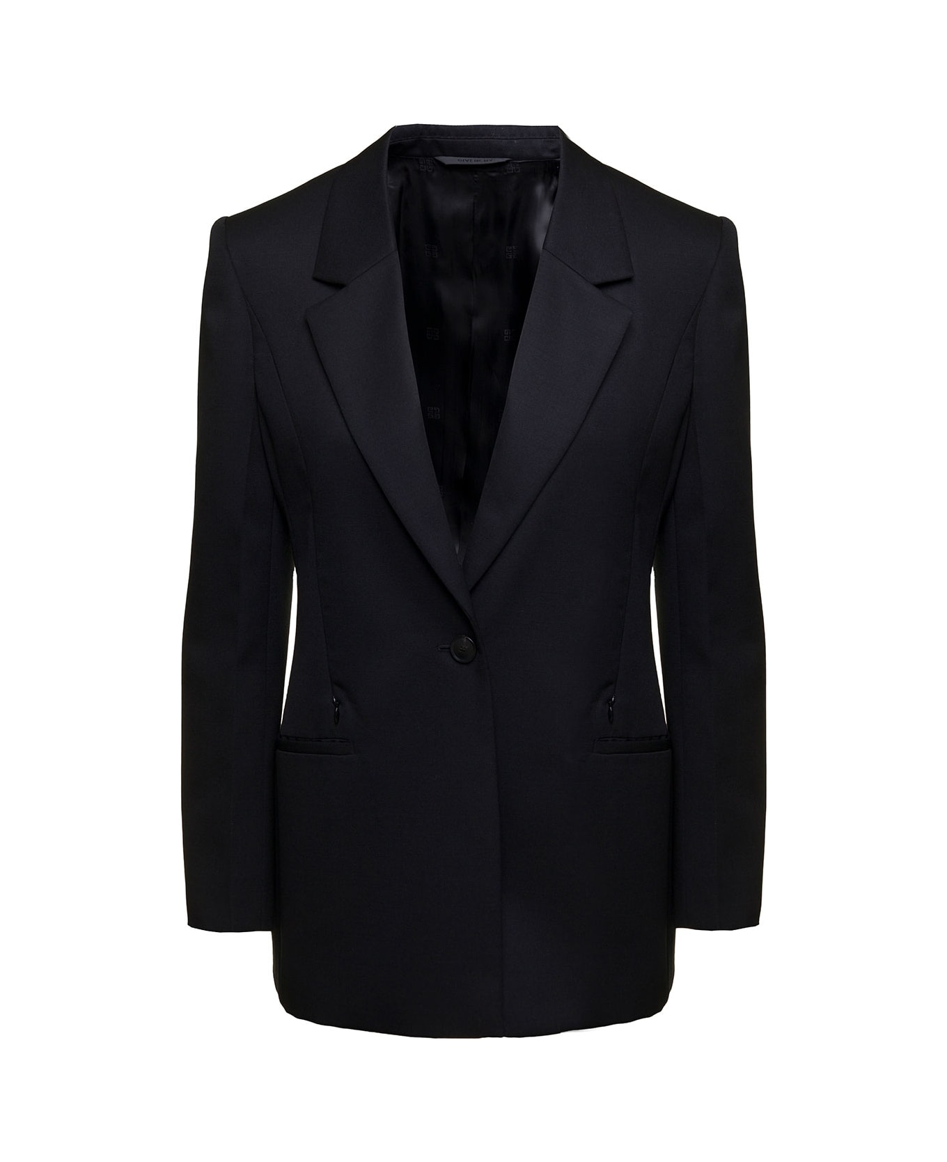 Givenchy Single-breasted Jacket With Notched Revers - Black