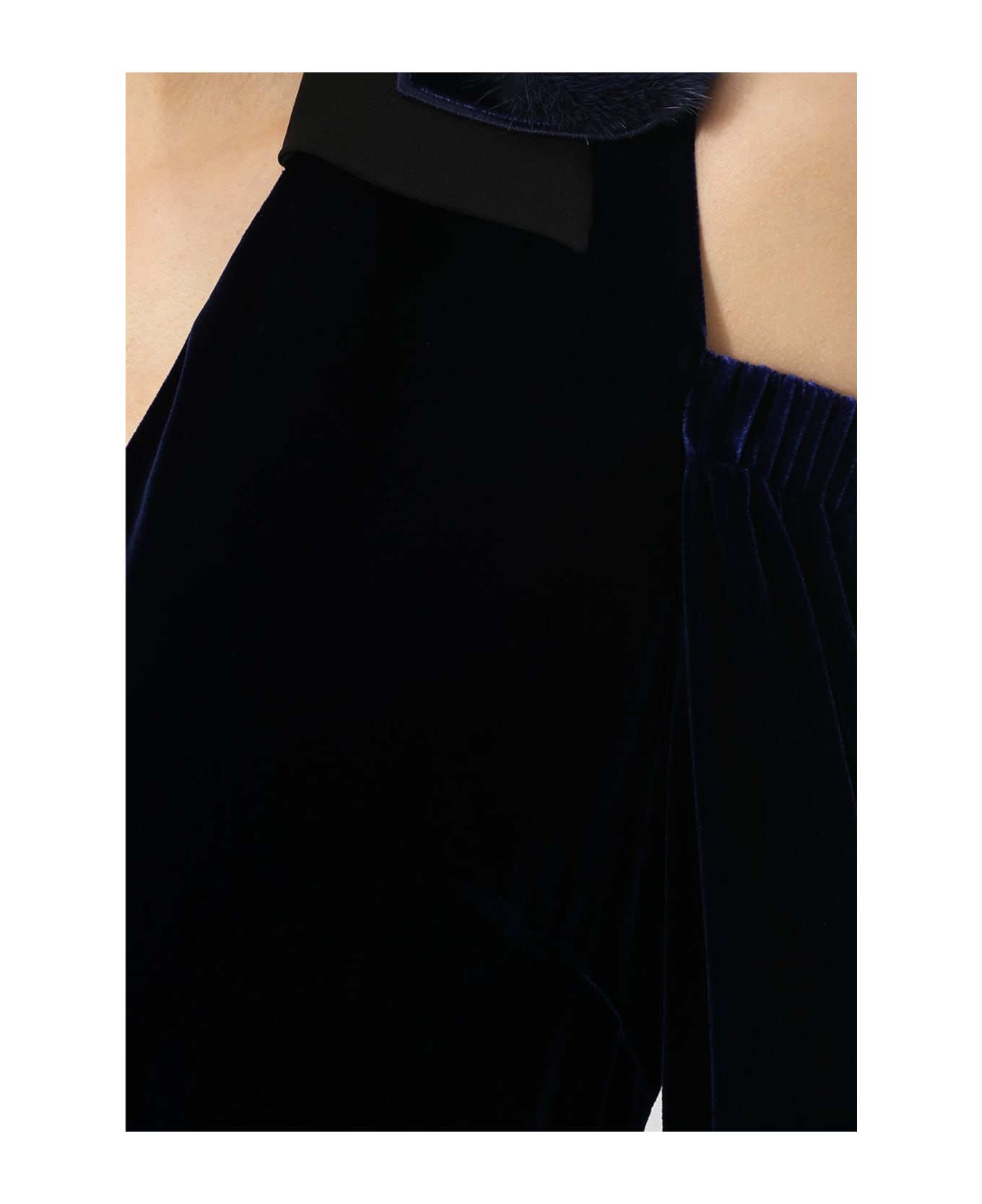 Fendi Velvet Midi Dress - Blue ワンピース＆ドレス