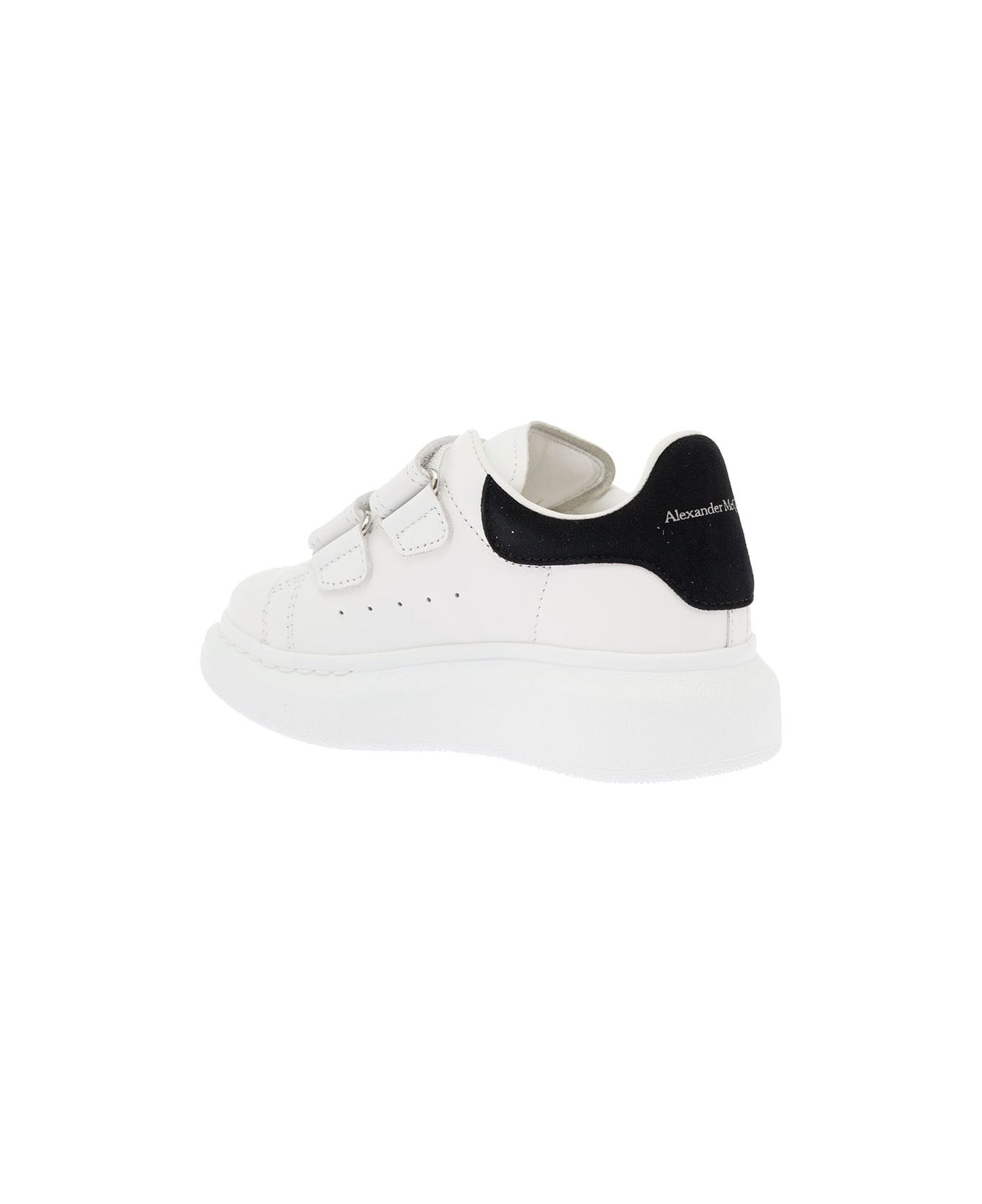 Alexander McQueen Kids Boy's Oversize White And Black Leather  Sneakers - White