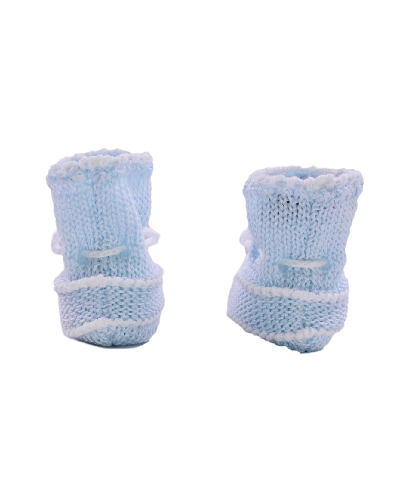 Piccola Giuggiola Cotton Knit Shoes - Light blue