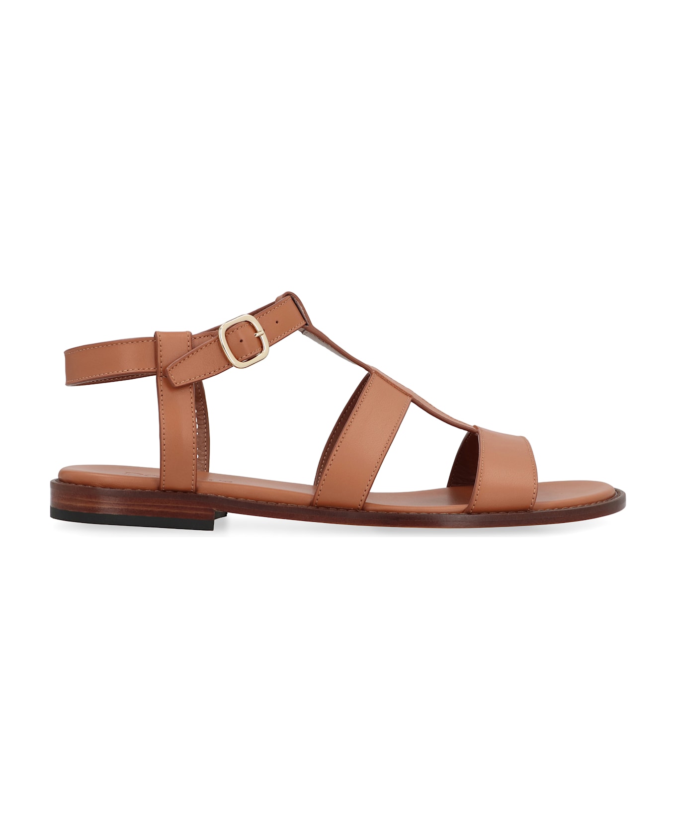 Doucal's Urano Leather Sandals - Saddle Brown
