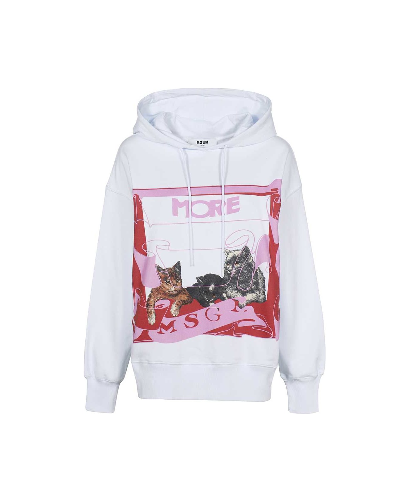 MSGM Cotton Hoodie - White