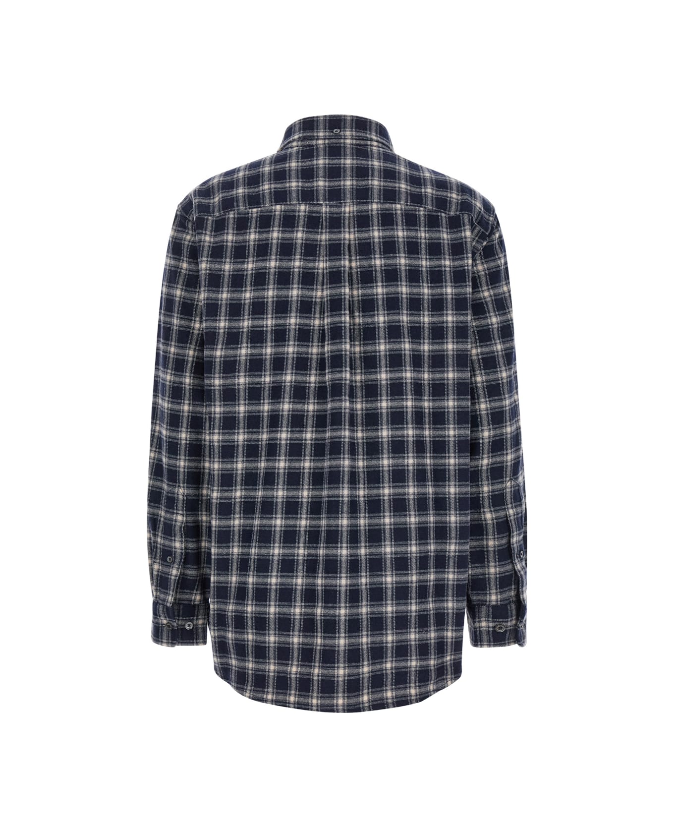 Dunst Unisex Check Flannel Shirt - Blu