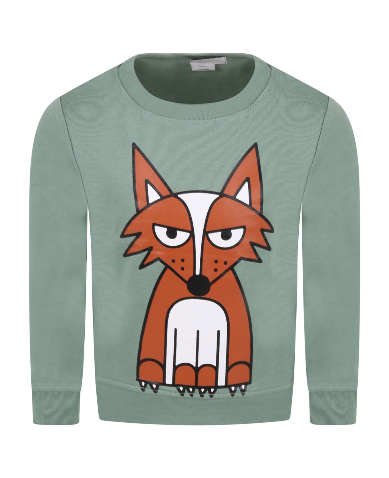 Stella McCartney Kids Green Sweatshirt For Boy With Fox - Green