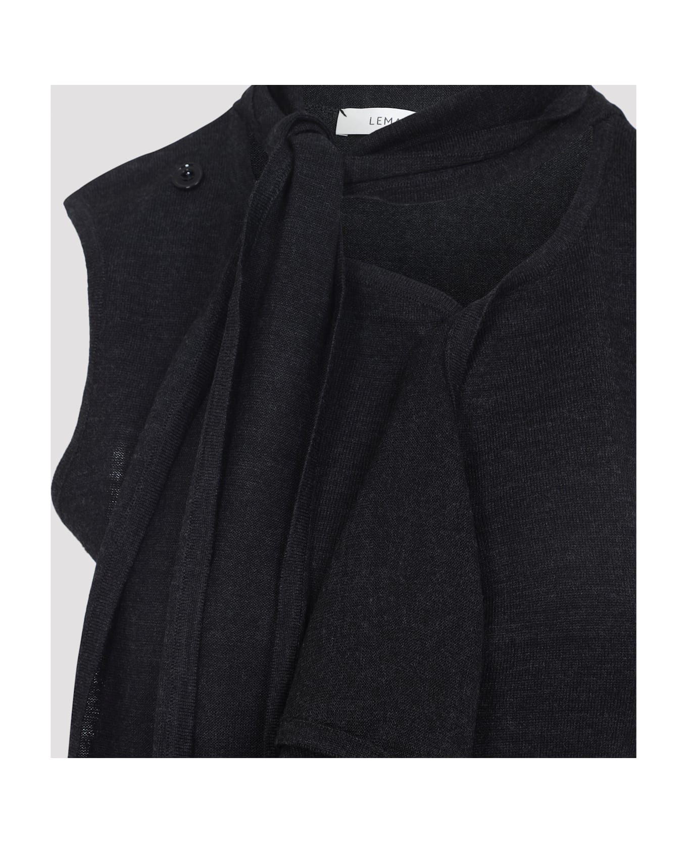 Lemaire Asymmetrical Sleeveless Cardigan - Anthracite