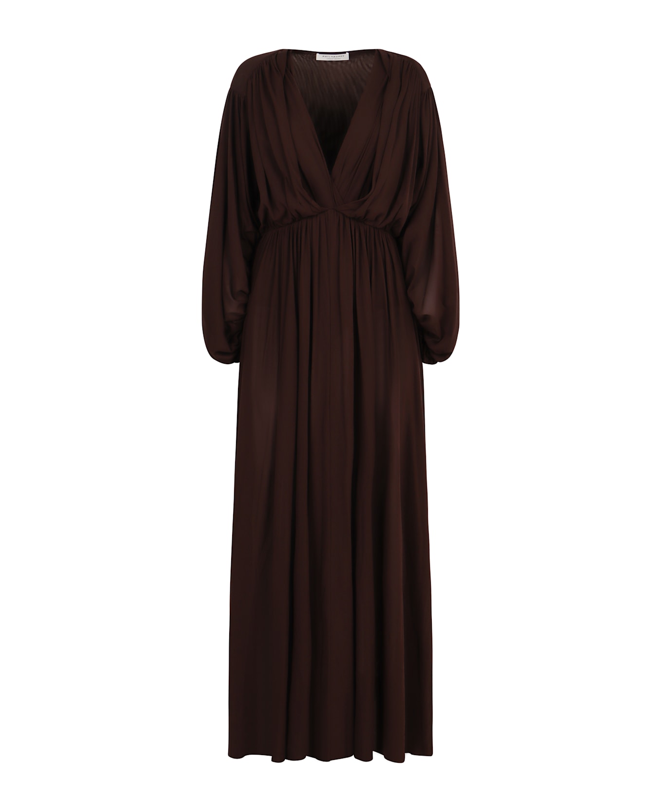 Philosophy di Lorenzo Serafini Draped Long Dress - brown