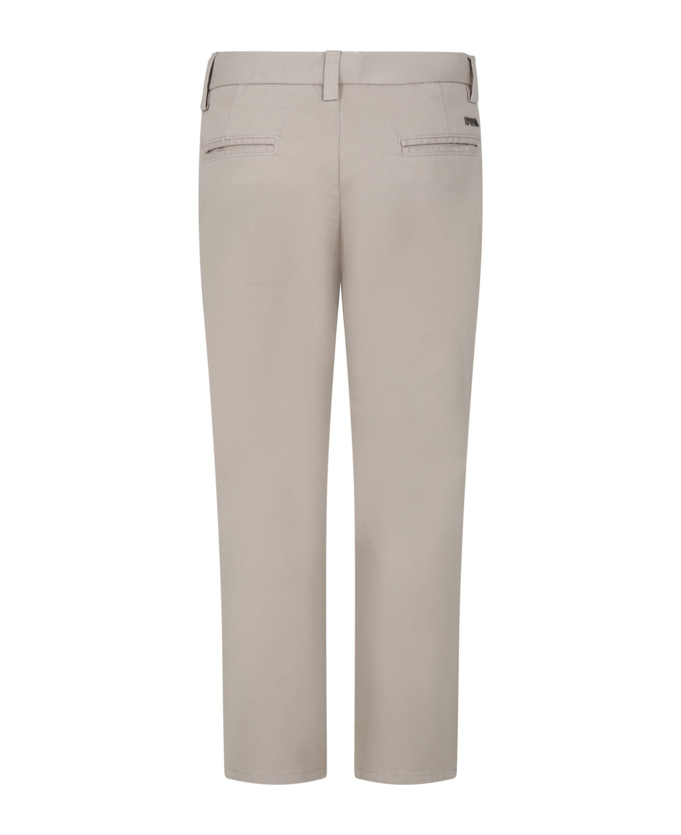 Emporio Armani Ivory Trousers For Boy With Logo - Corda ボトムス