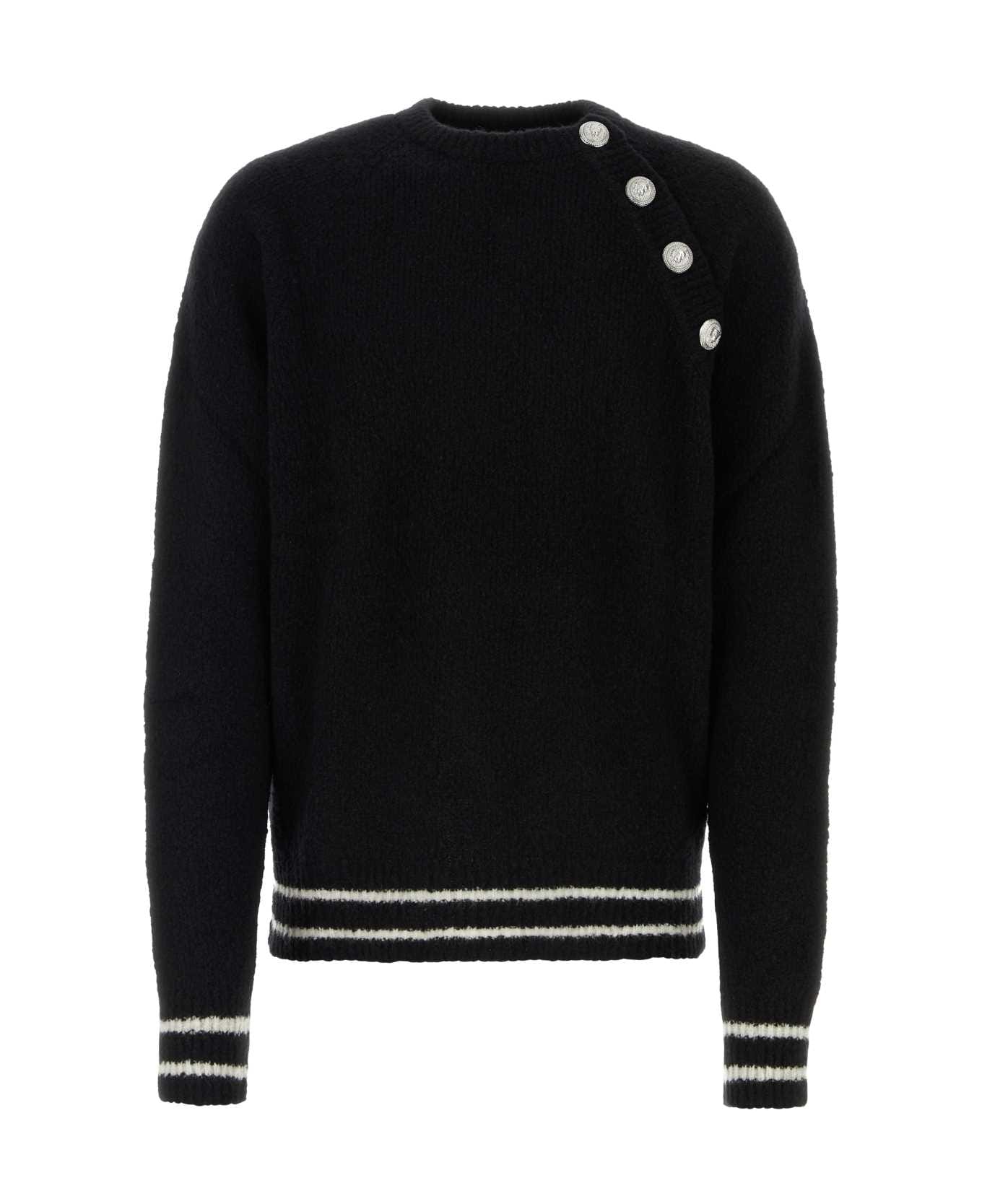 Balmain Black Wool Blend Sweater - 0PANOIR ニットウェア
