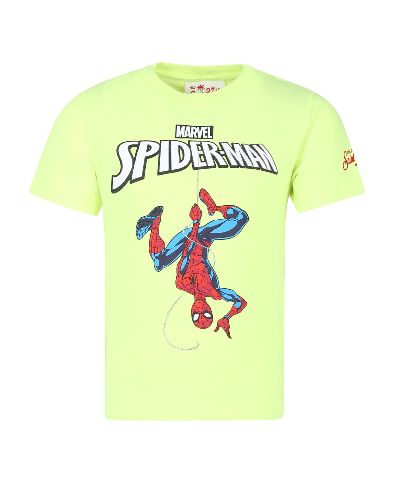MC2 Saint Barth Yellow T-shirt For Boy With Spiderman Print - Yellow
