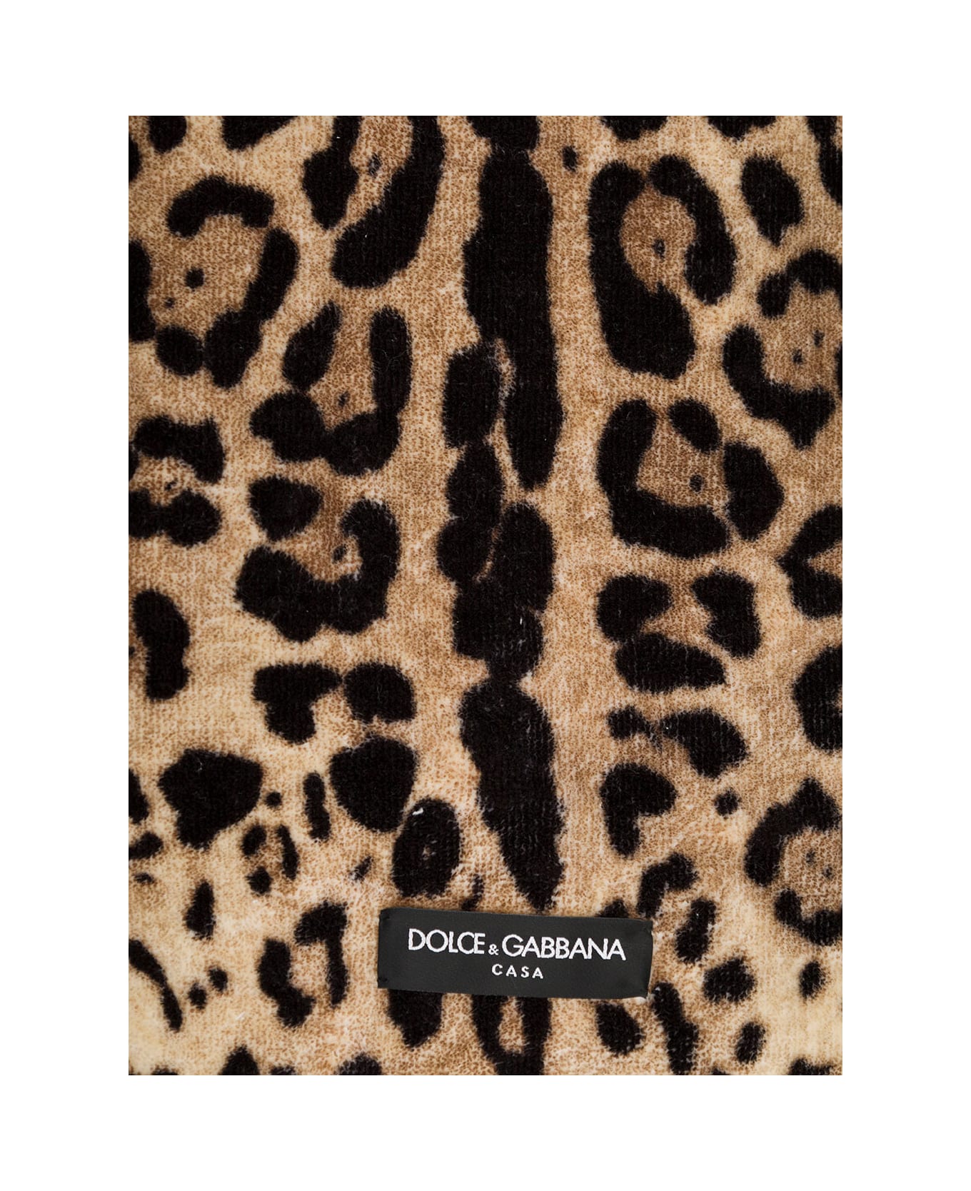 Dolce & Gabbana Multicolor Bath Towel Wirh All-over Leopard Print In Cotton Dolce & Gabbana - Multicolor