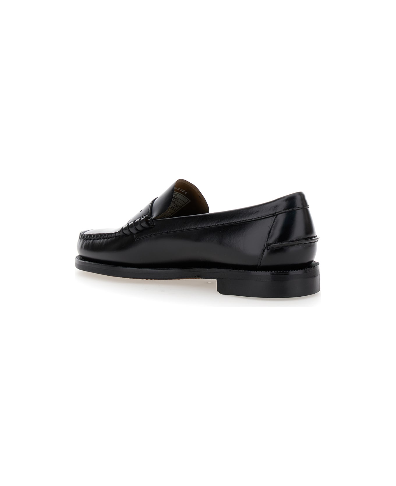 Sebago Black Pull-on Loafers In Leather Man - Black