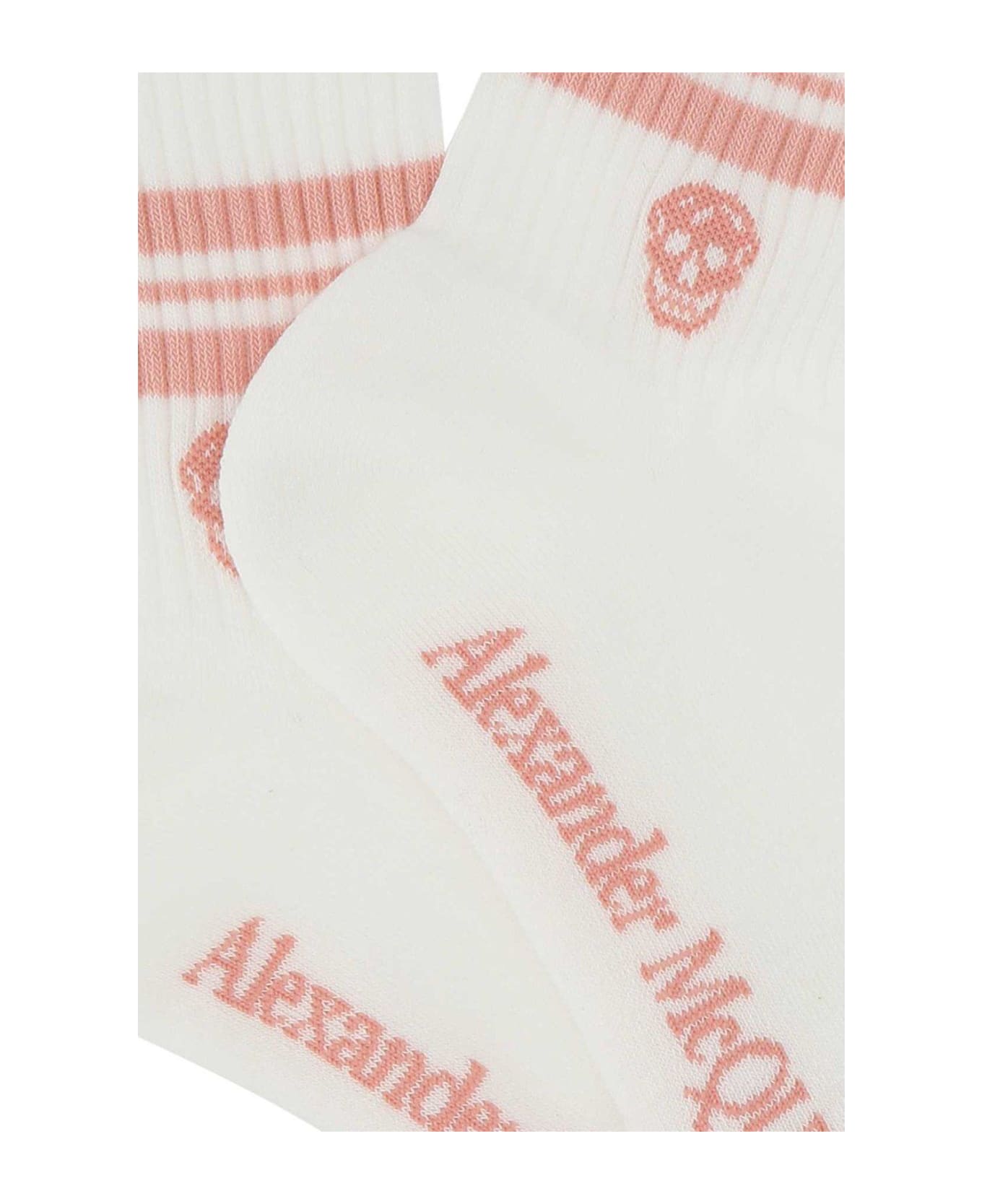 Alexander McQueen Skull Logo Intarsia Socks - Bianco