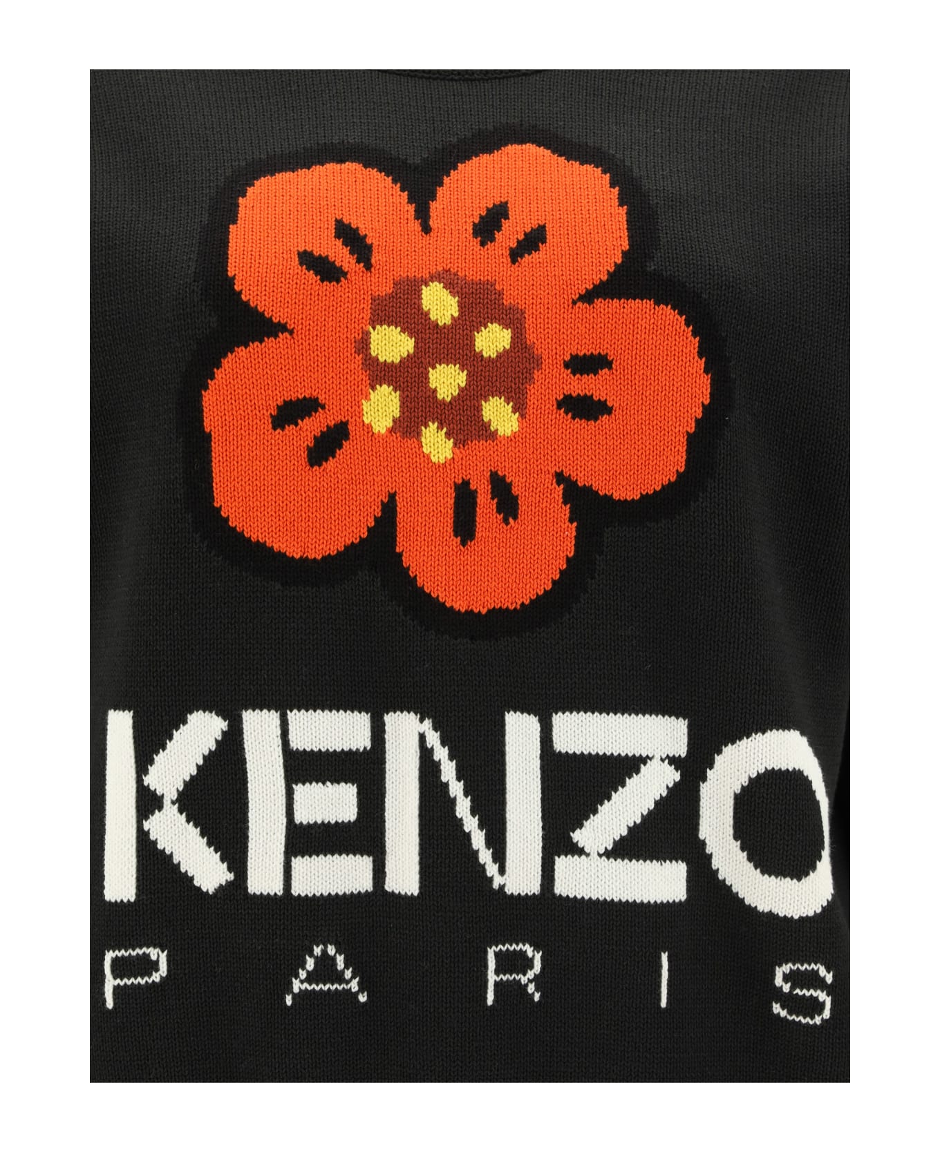 Kenzo Cotton Crew-neck Sweater - BLACK フリース