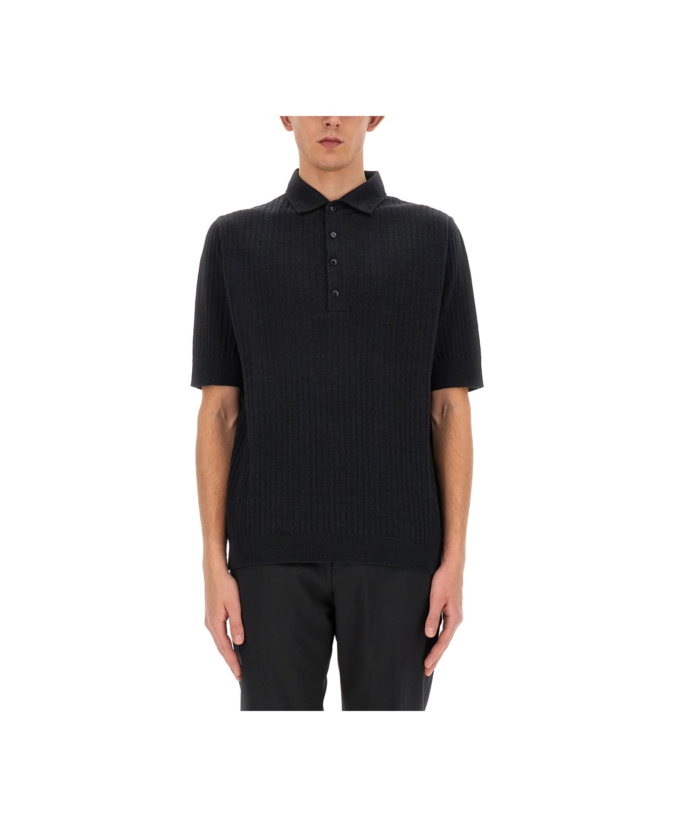 Lardini Regular Fit Polo Shirt - BLACK ポロシャツ