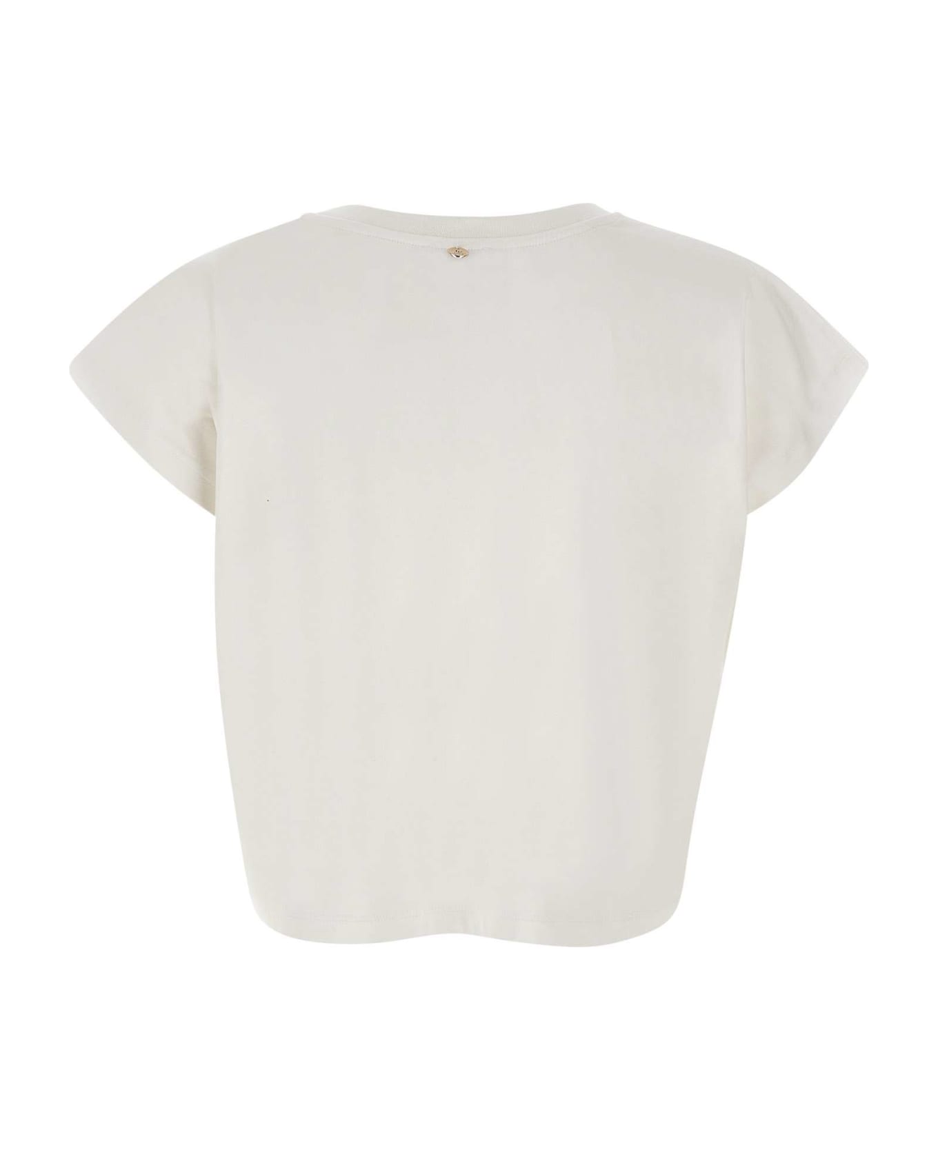 Liu-Jo 'moda' Cotton T-shirt - Bianco Chain