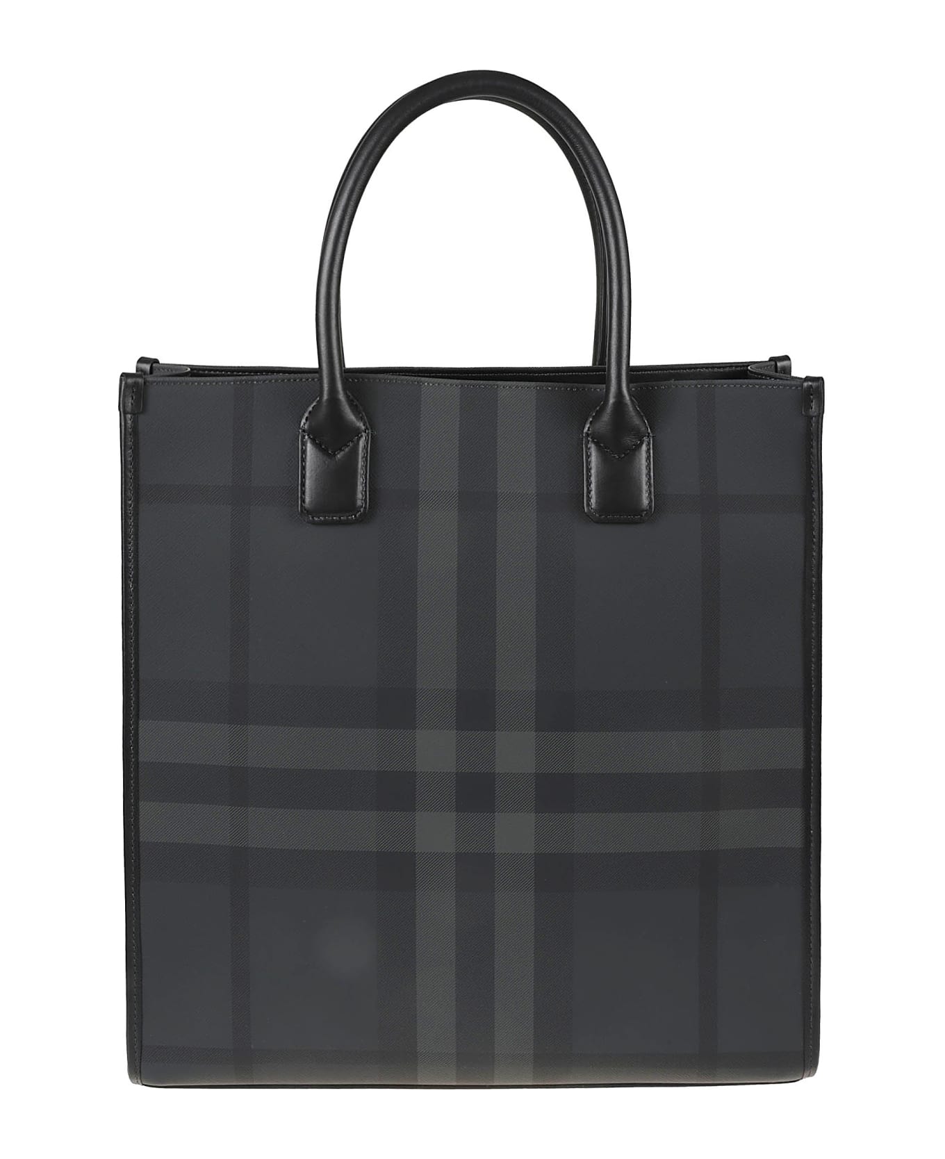 Burberry Round Top Handle Checked Tote - Grey トートバッグ