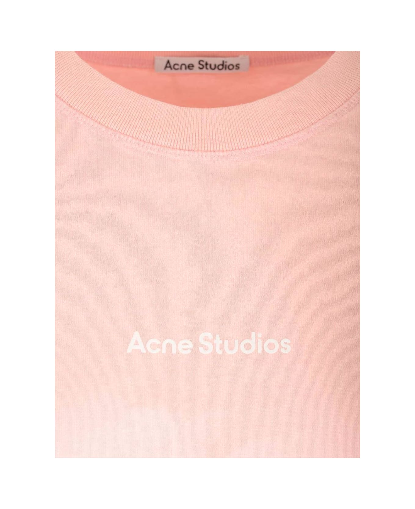 Acne Studios Logo Printed Crewneck T-shirt - Pale pink Tシャツ