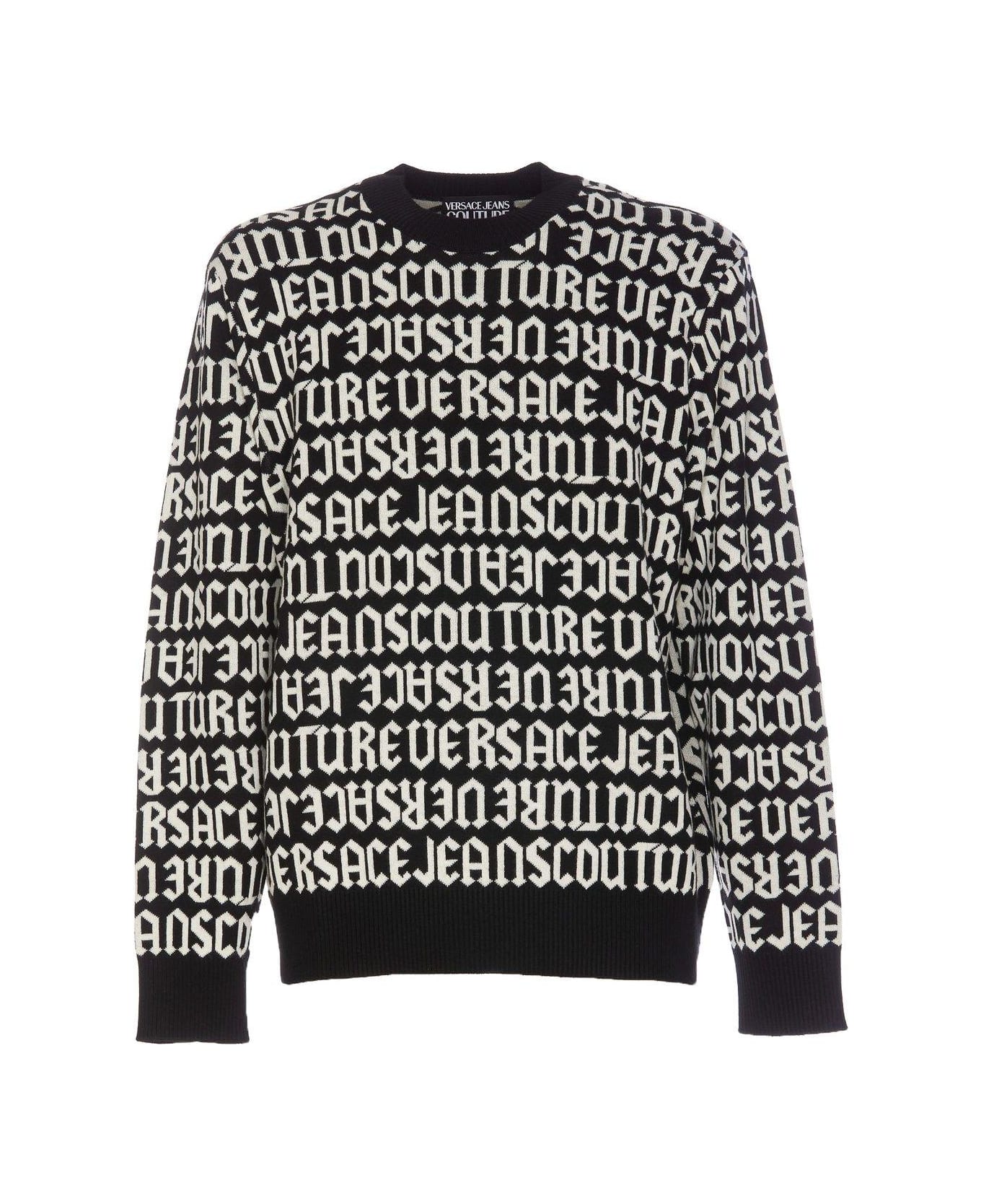 Versace Jeans Couture Logomania Crewneck Jumper - Black