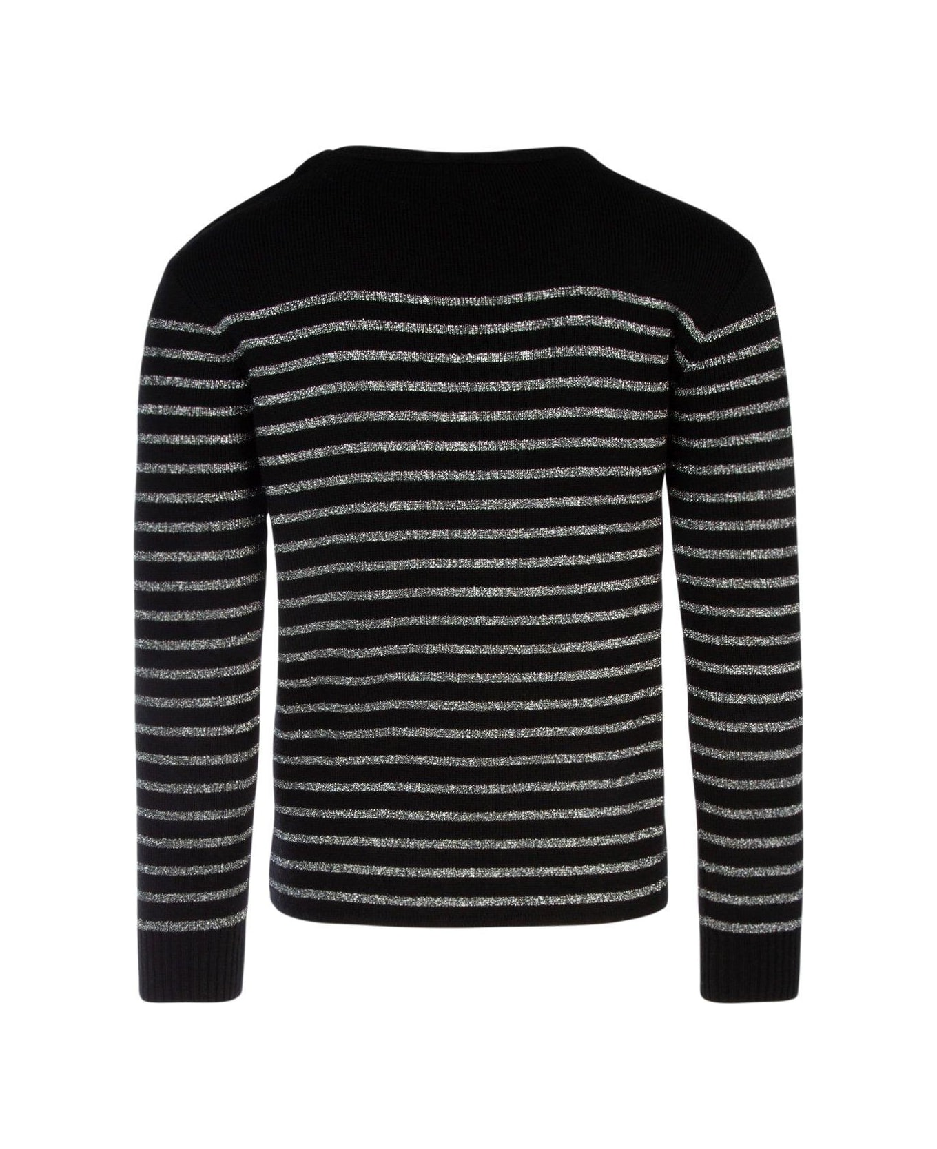 Saint Laurent Striped Sweater - BLACK ニットウェア