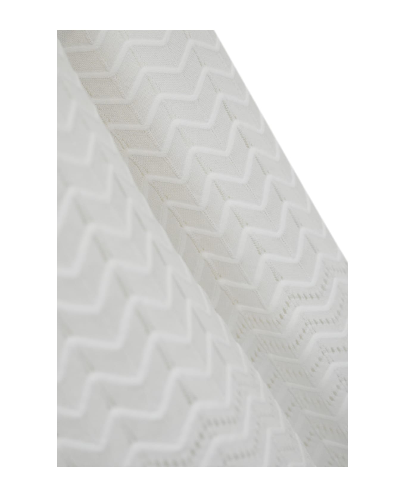 D.Exterior Trousers In Viscose And Cotton Perforated Lace - Bianco