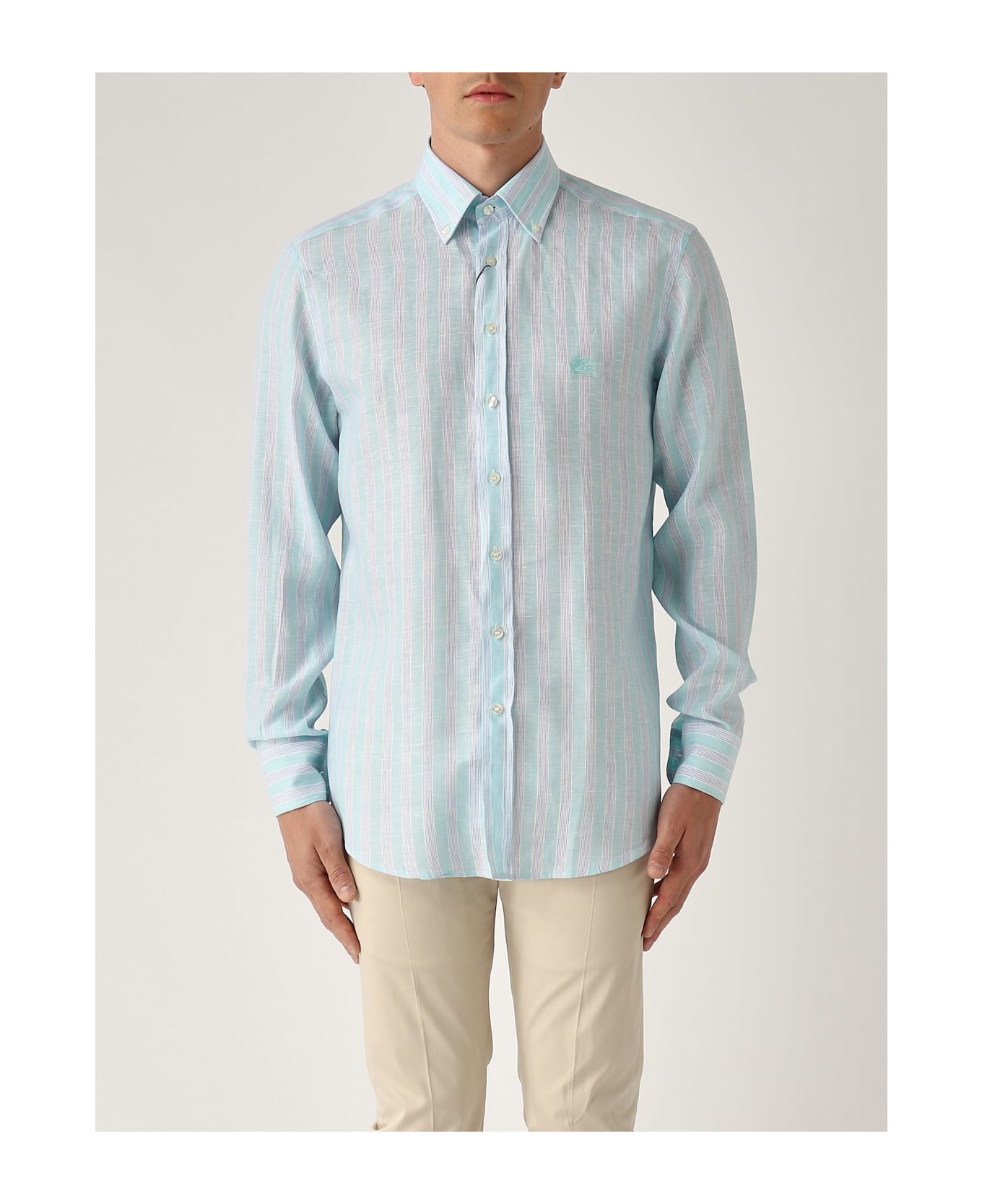 Etro Camicia Bd M/l Shirt - TURCHESE-CIELO