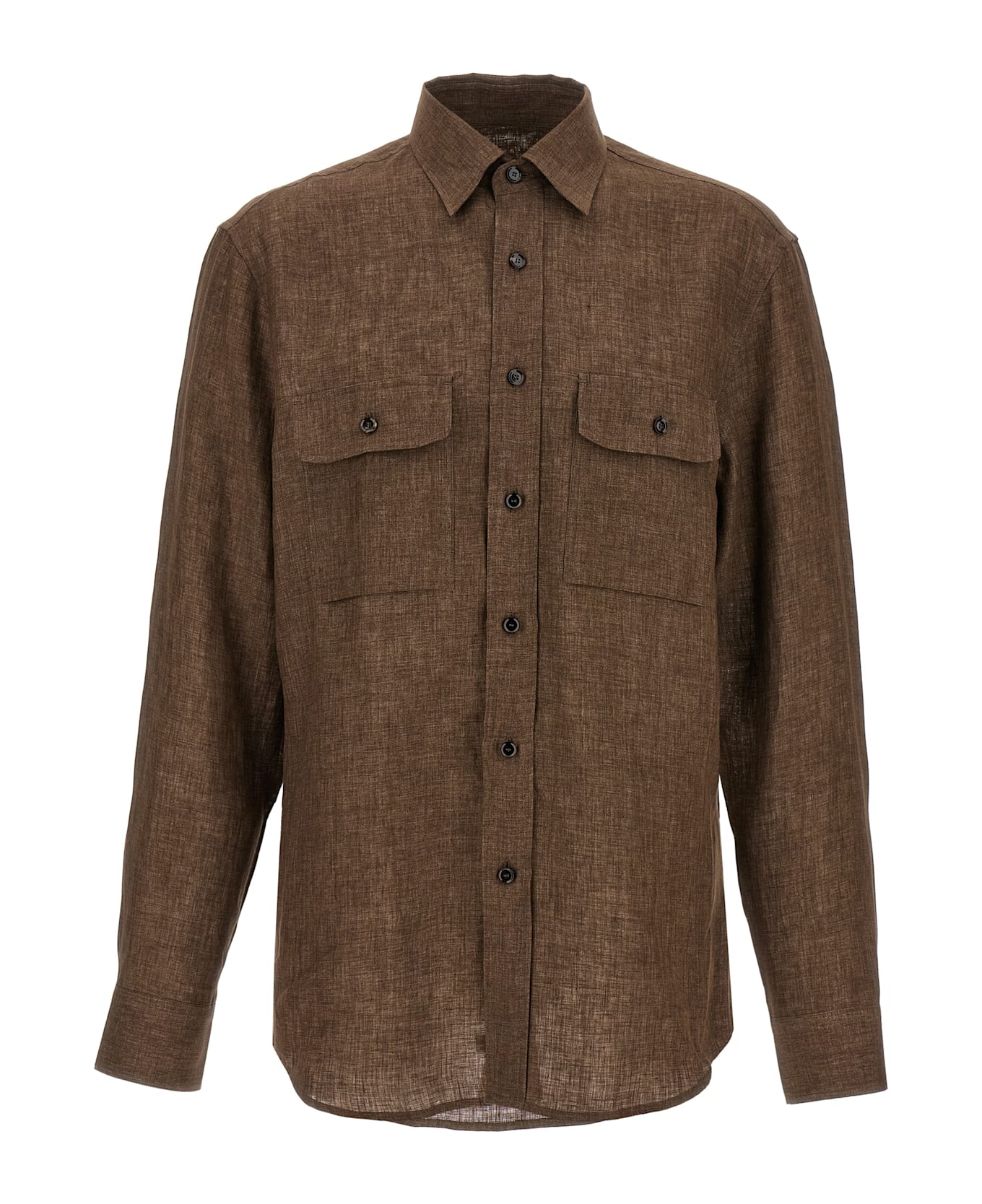 Brioni 'military' Shirt - Brown