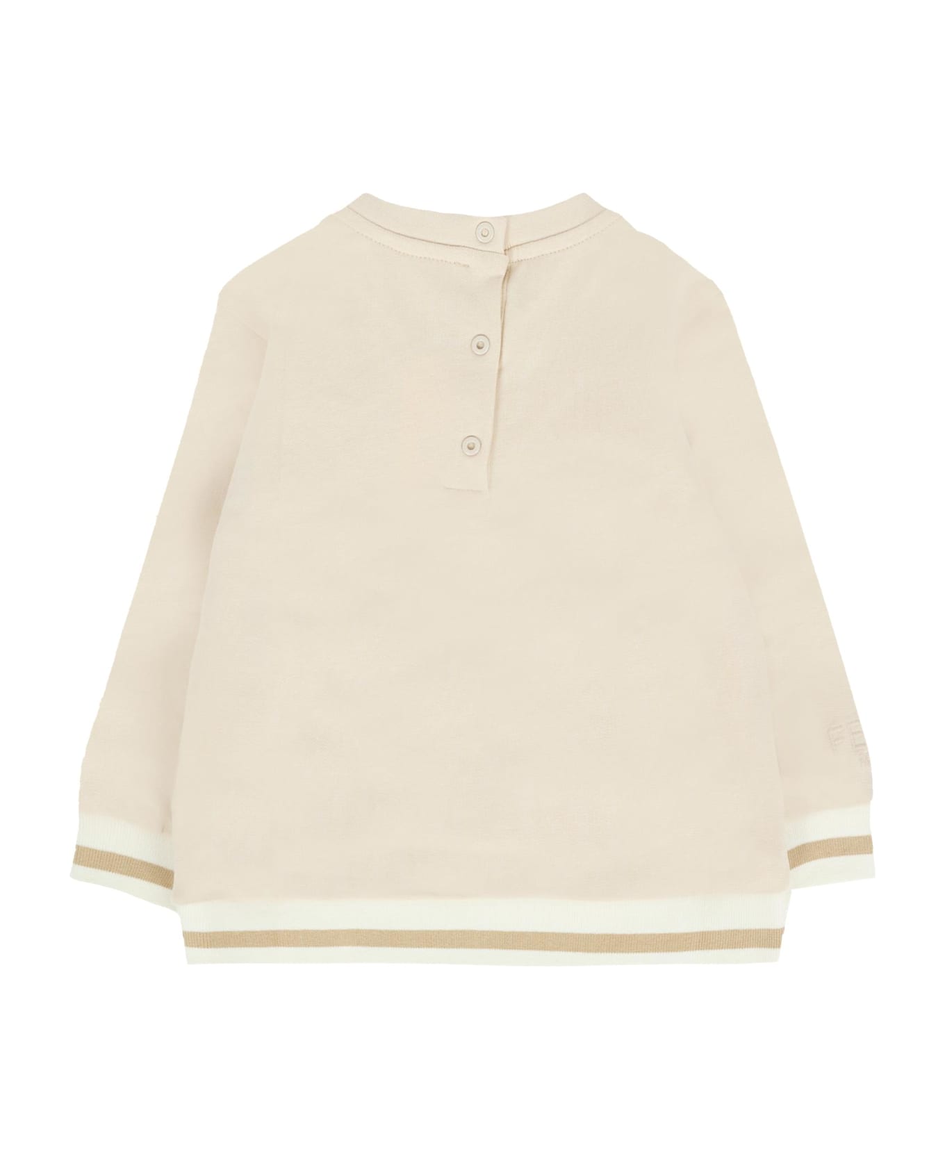 Fendi Beige Sweatshirt For Babykids With Teddy Bear - Beige