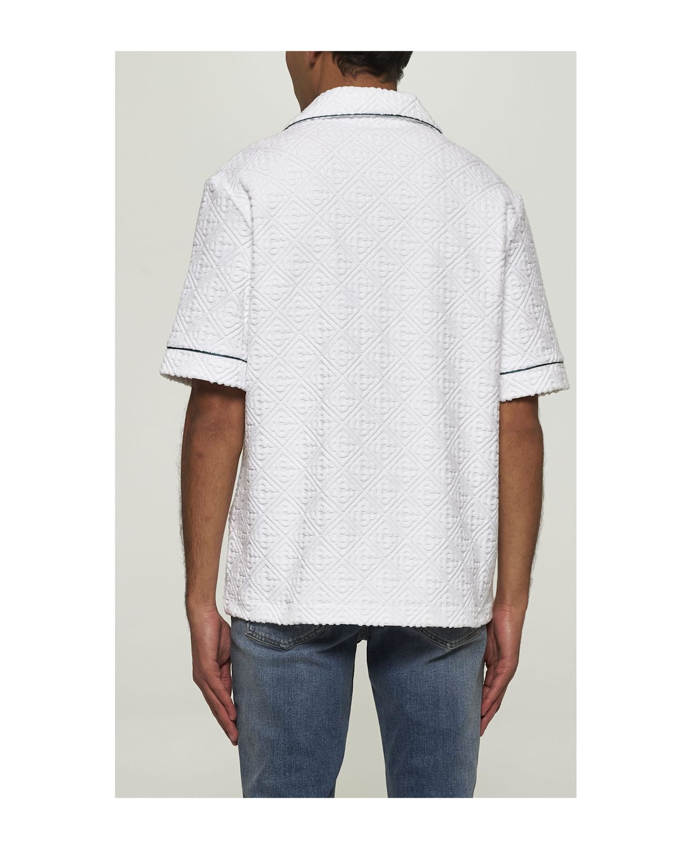 Casablanca White Monogram Terry Shirt - Bianco
