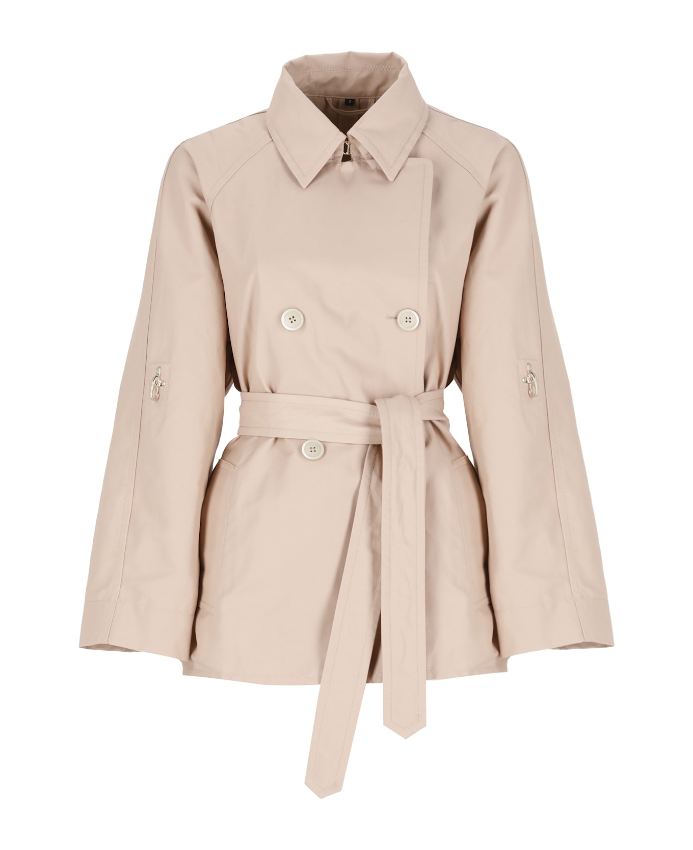 Fay Short Cotton And Linen Trench Coat - Pink