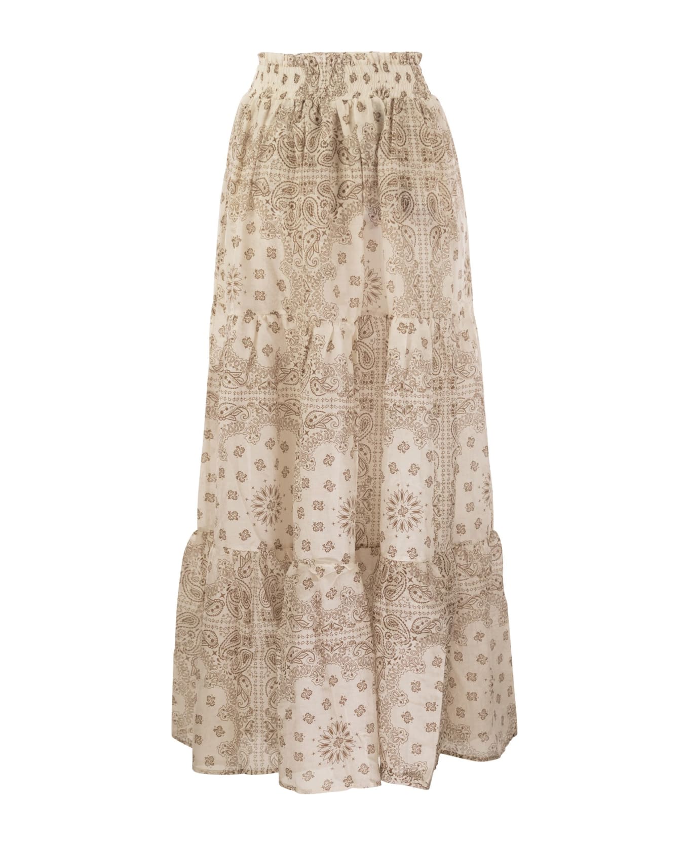 MC2 Saint Barth Cheyenne - Long Skirt In Cotton And Silk. - Beige