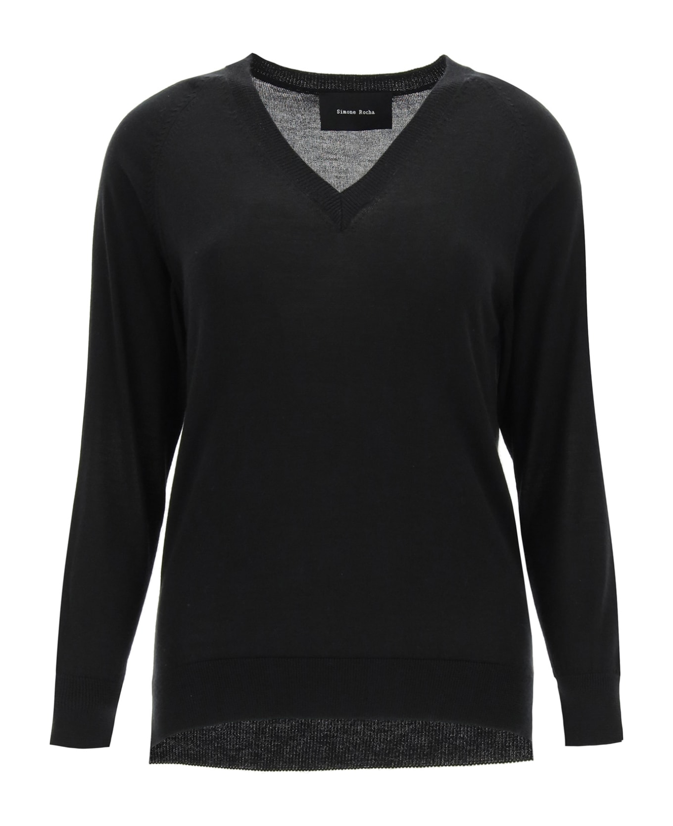 Simone Rocha Sweater With Cut-out Elbows - BLACK (Black)