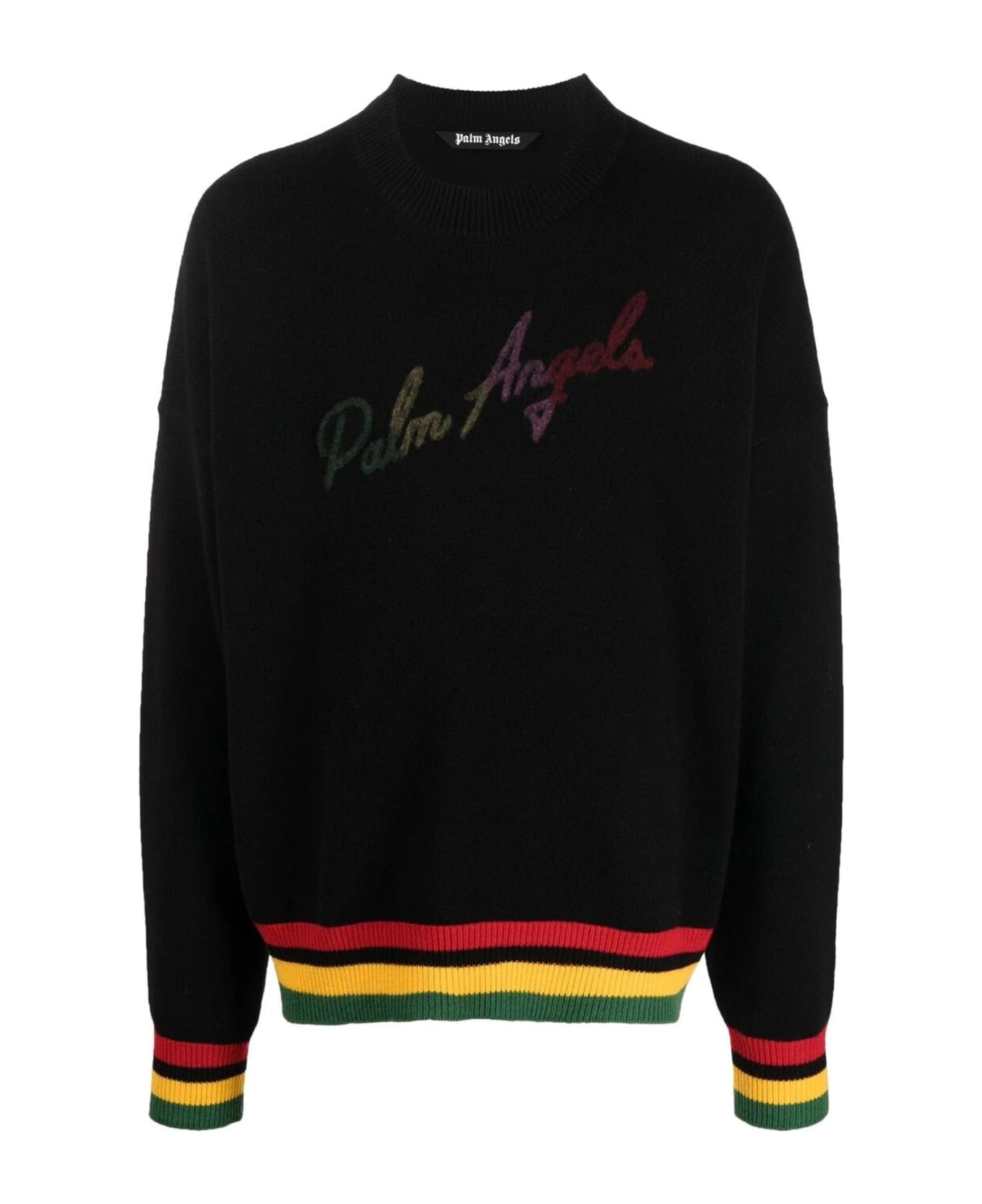 Palm Angels Logo Cashmere Sweater - Black