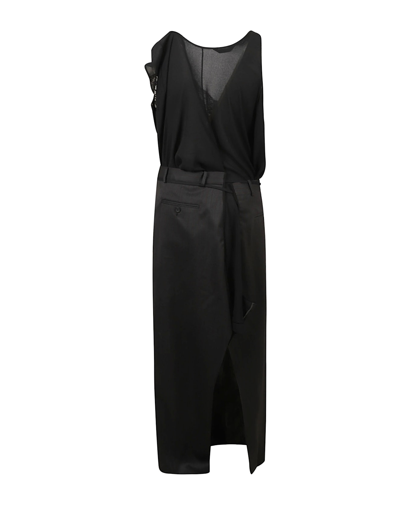 Balenciaga Patched Slip Dress - Black