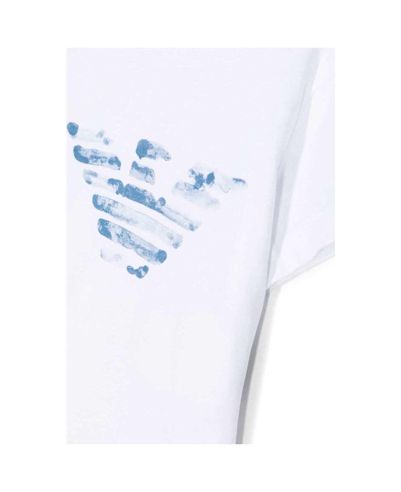 Emporio Armani 2pack White T-shirt With Emporio Print In Cotton Girl - White