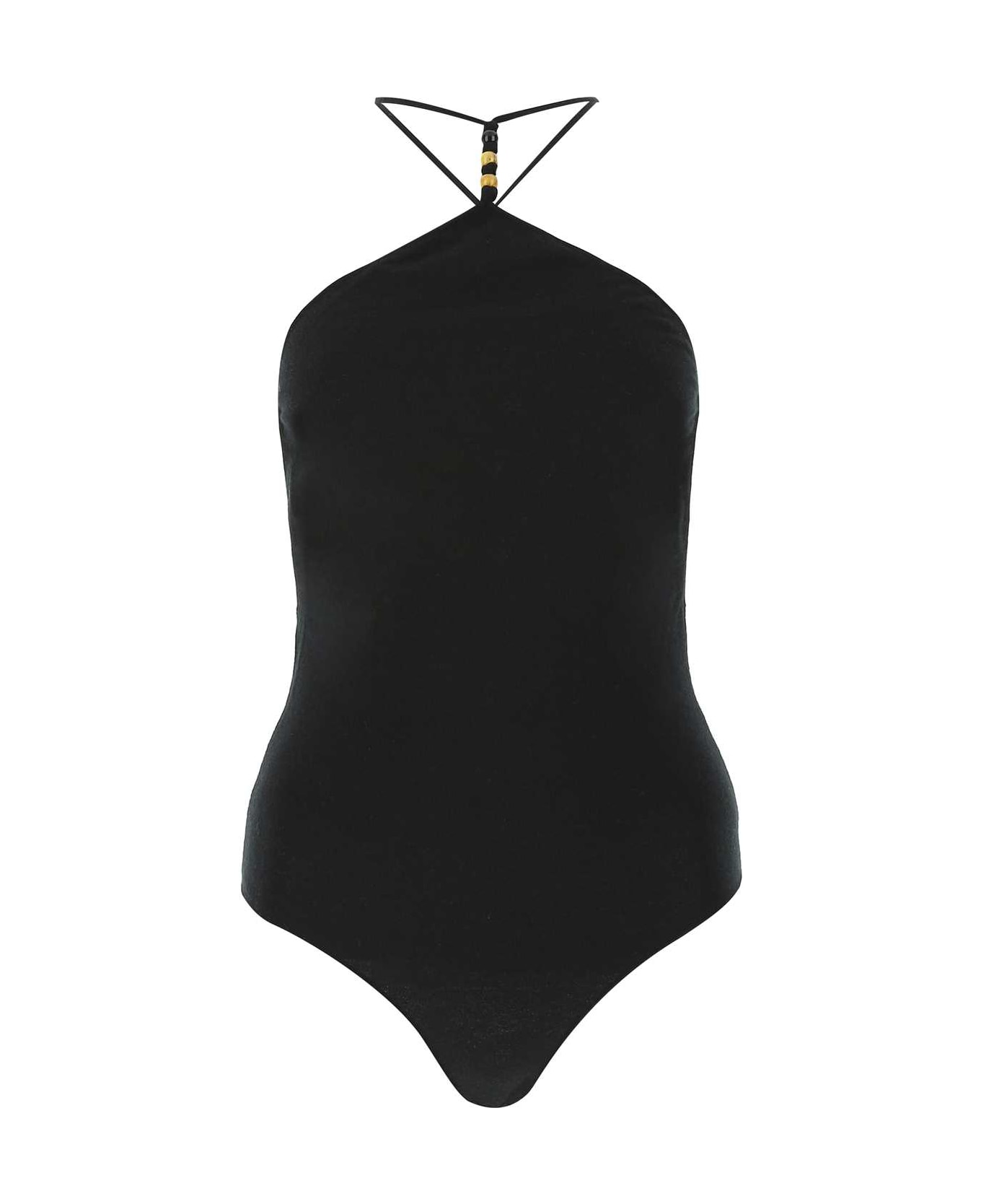 Bottega Veneta Black Stretch Cashmere Blend Bodysuit - 1000